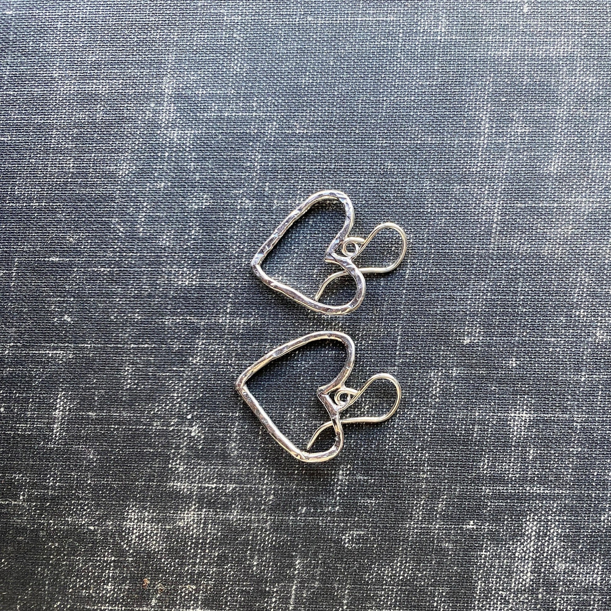 Heart Textured Earrings Sterling Silver -Wrangler by iNk Jewelry