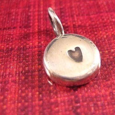 Recycled Solid Sterling Silver Happy Heart Charm by iNk Jewelry