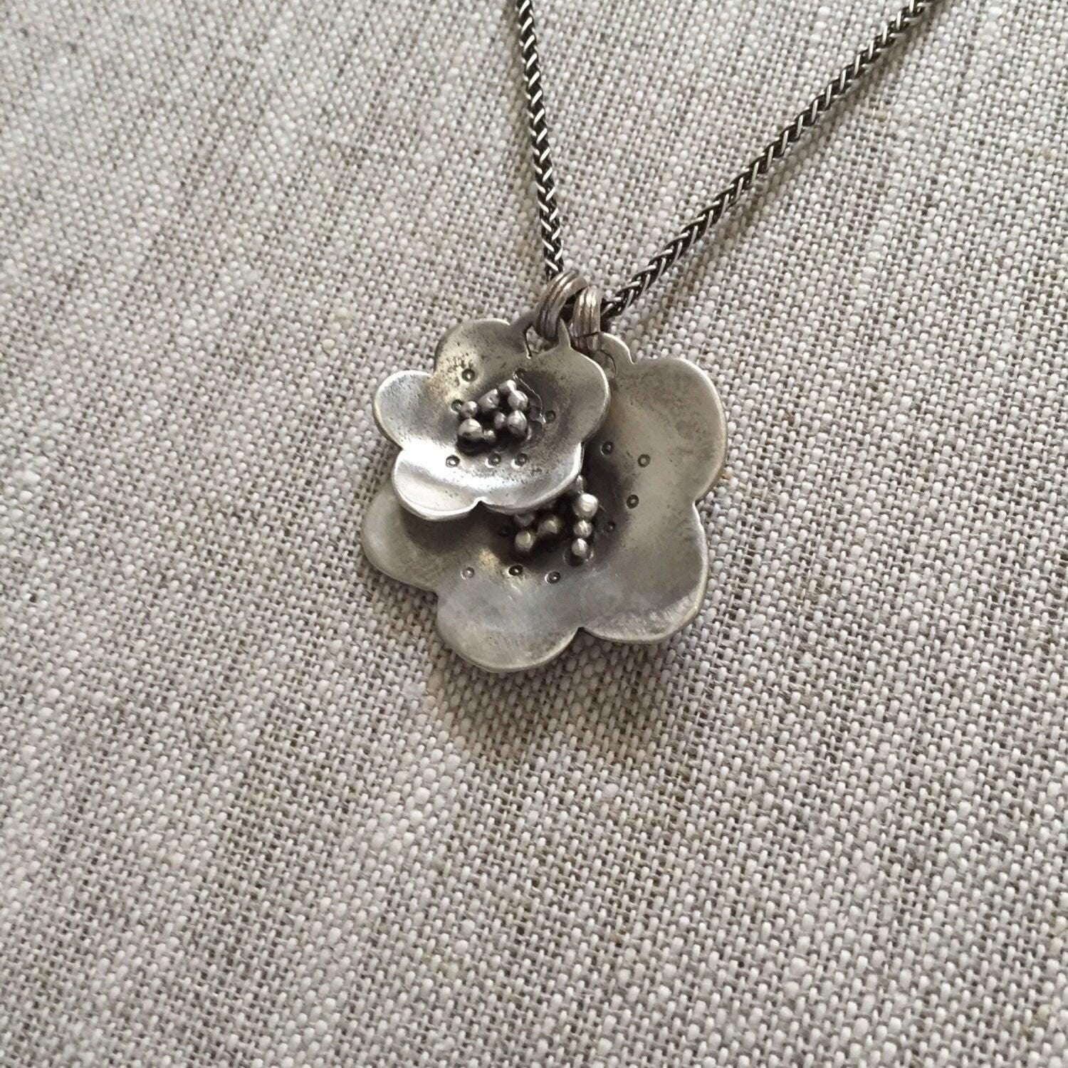 Buttercup Necklace Handmade Solid Sterling Silver by iNk Jewelry