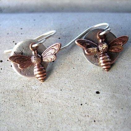 Bumble Bee Sterling Silver Earrings - by iNk Jewelry