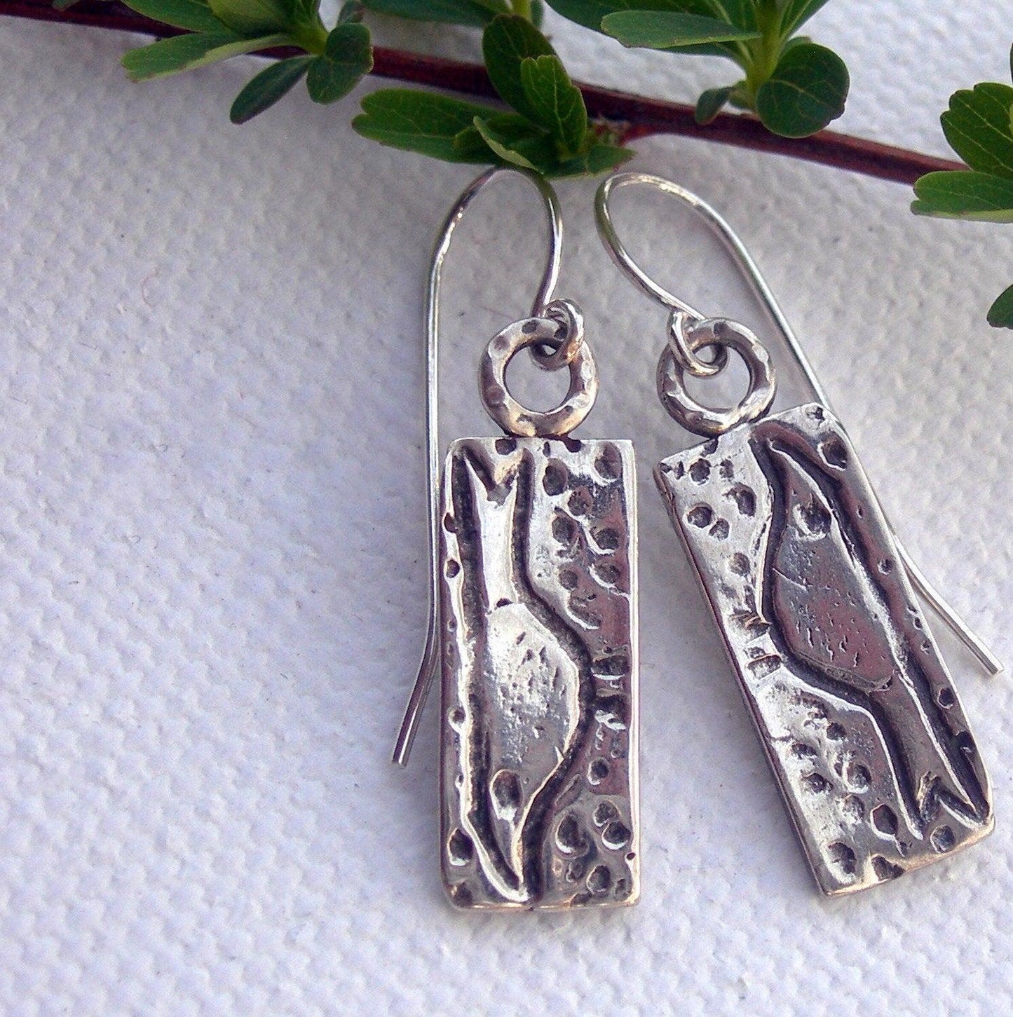 Birds Eye View - Solid Sterling Silver Earrings by iNk Jewelry