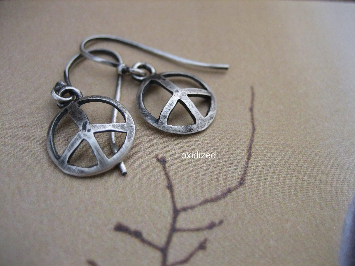 Peace Sign Earrings - Small Simple Domed Sterling Statement by iNk Jewelry