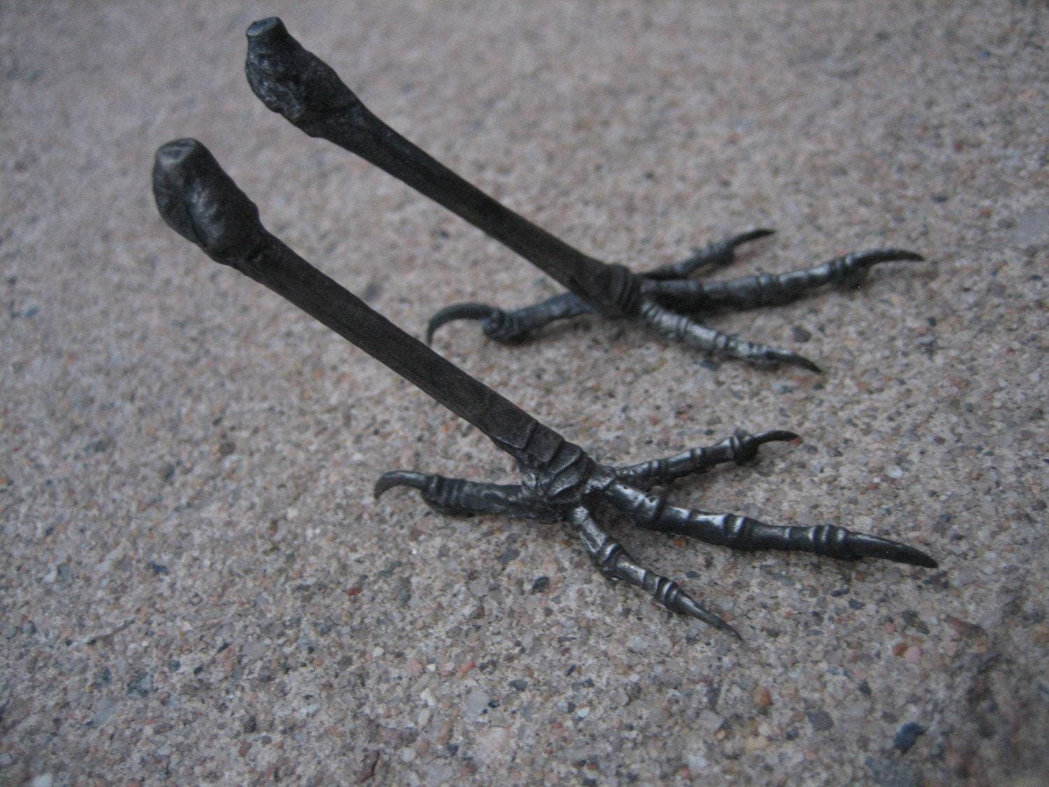 Woodland Crow/Blackbird Bronze Metal Bird Feet Sculptural by iNk Jewelry