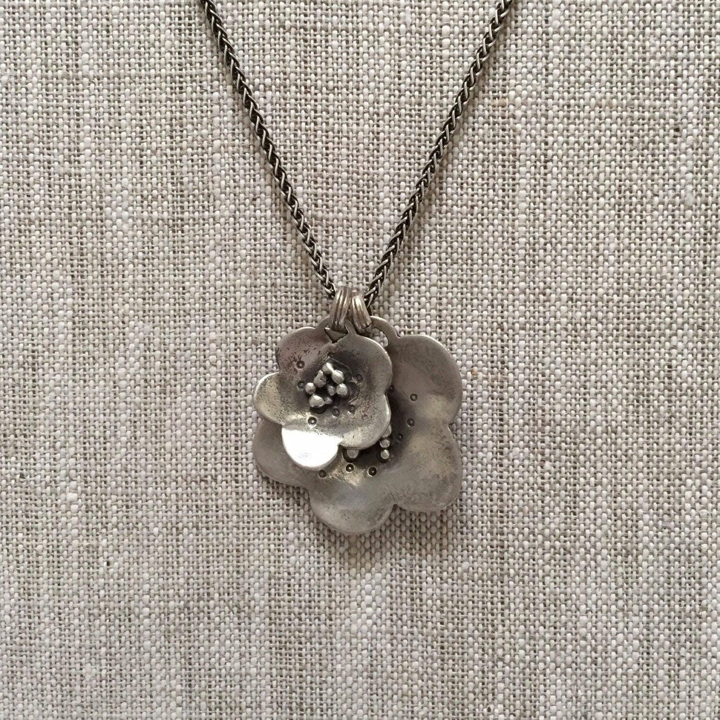 Buttercup Necklace Handmade Solid Sterling Silver by iNk Jewelry