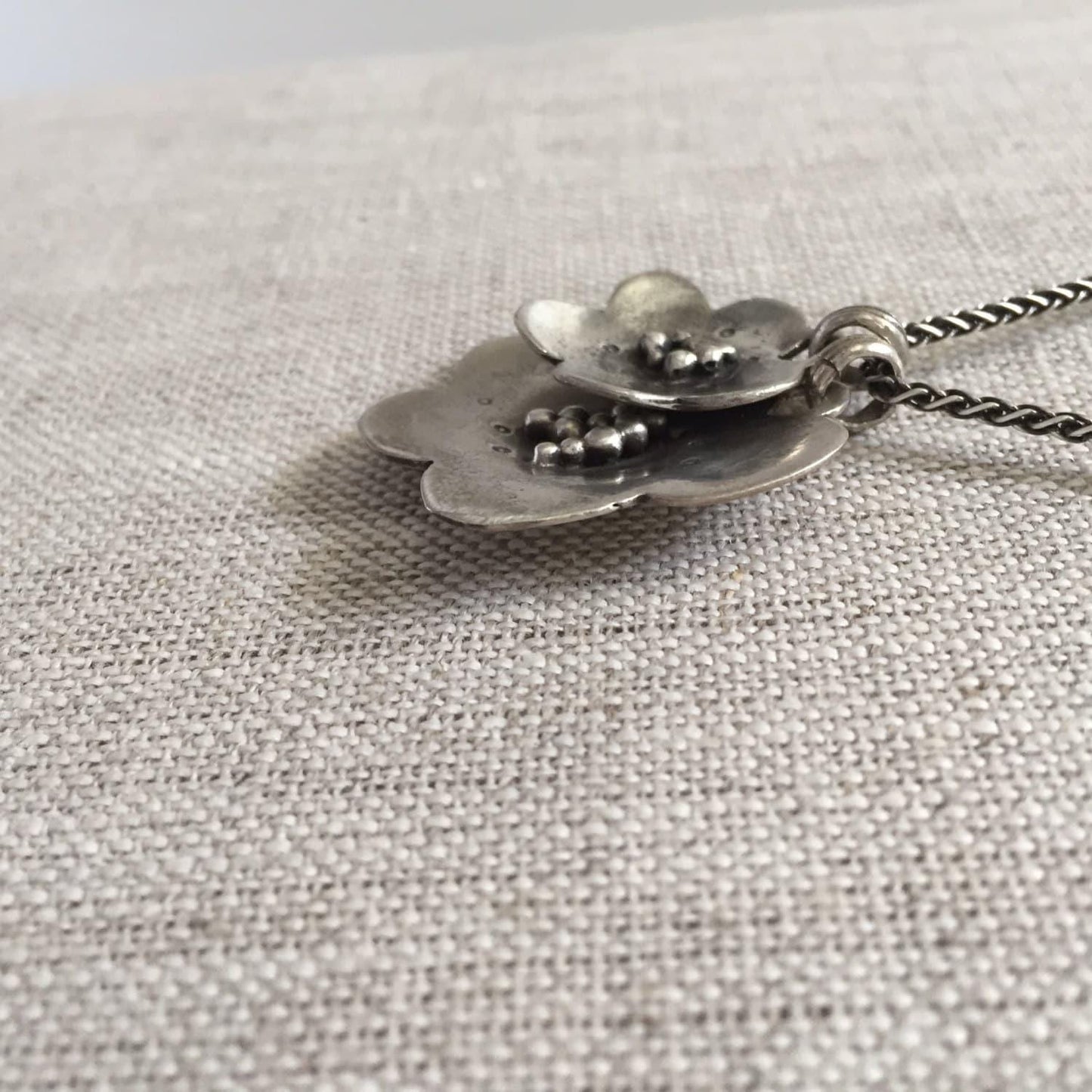 Buttercup Necklace Handmade Solid Sterling Silver by iNk Jewelry