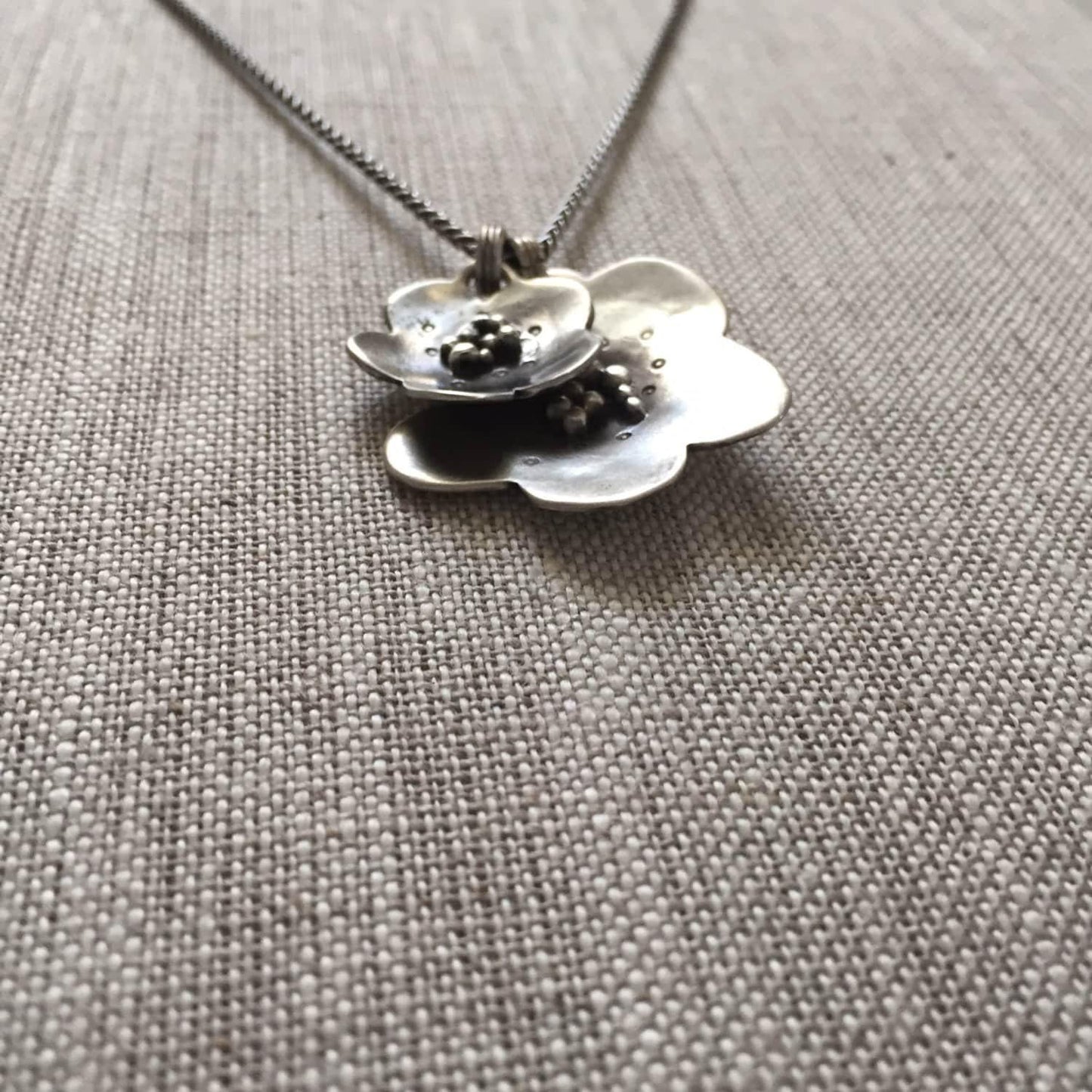 Buttercup Necklace Handmade Solid Sterling Silver by iNk Jewelry