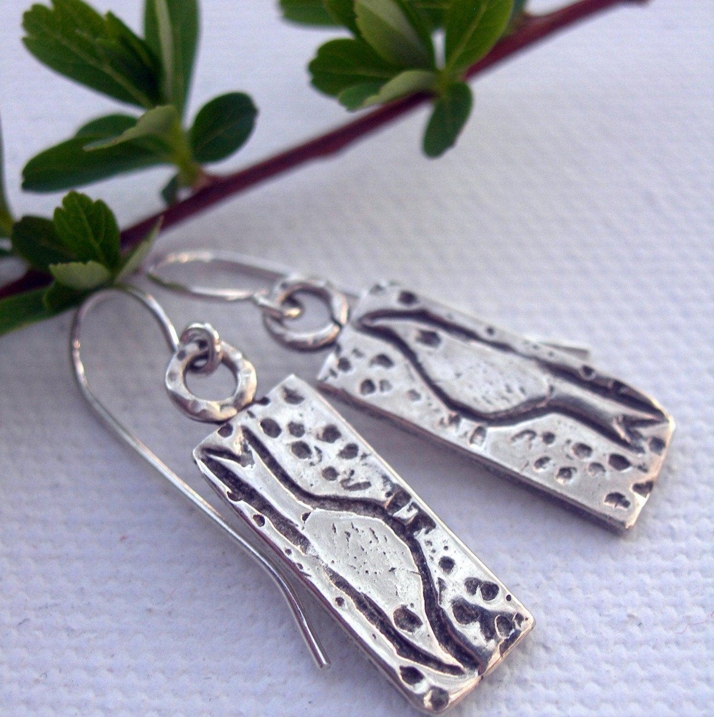 Birds Eye View - Solid Sterling Silver Earrings by iNk Jewelry