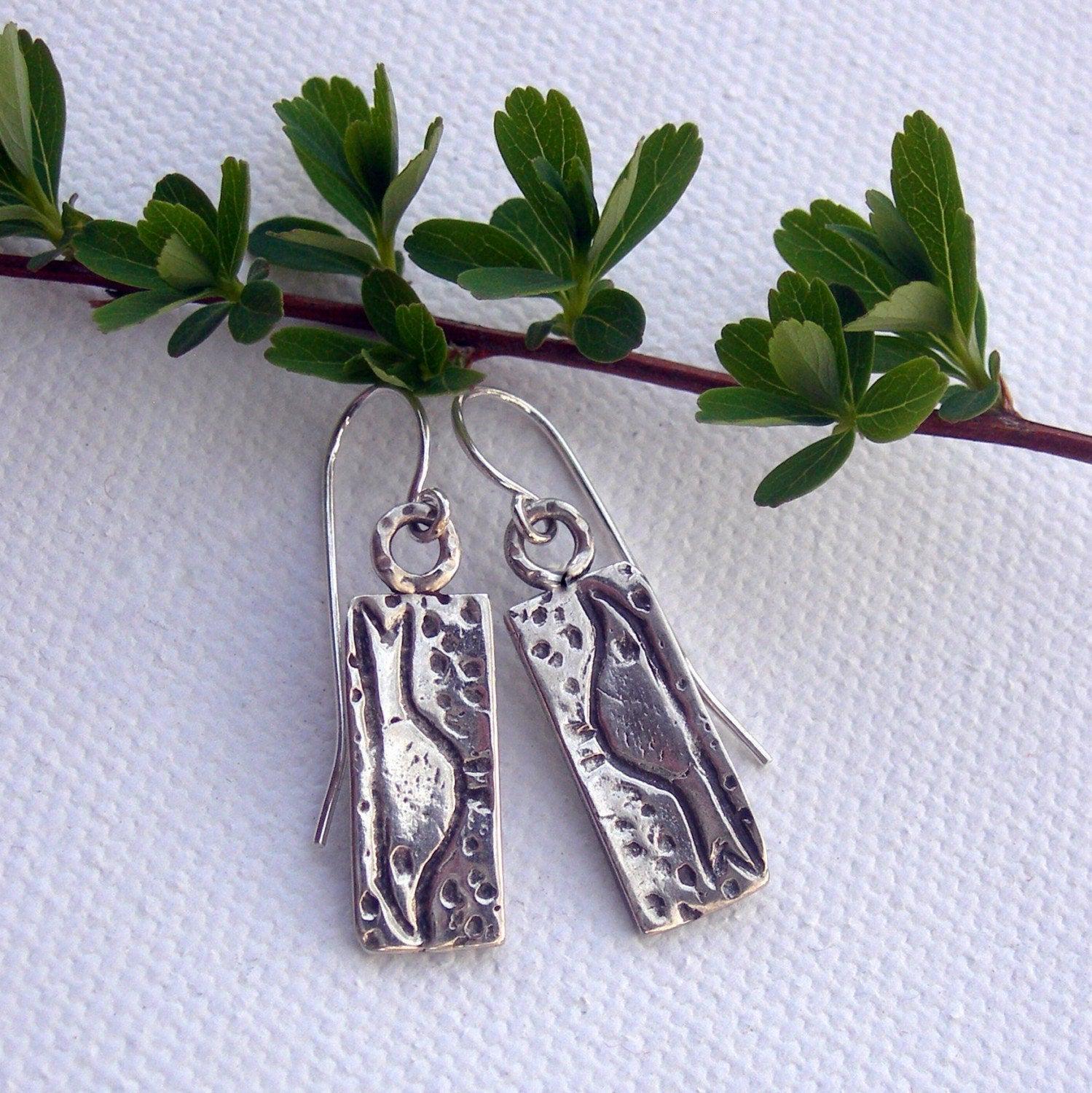 Birds Eye View - Solid Sterling Silver Earrings by iNk Jewelry