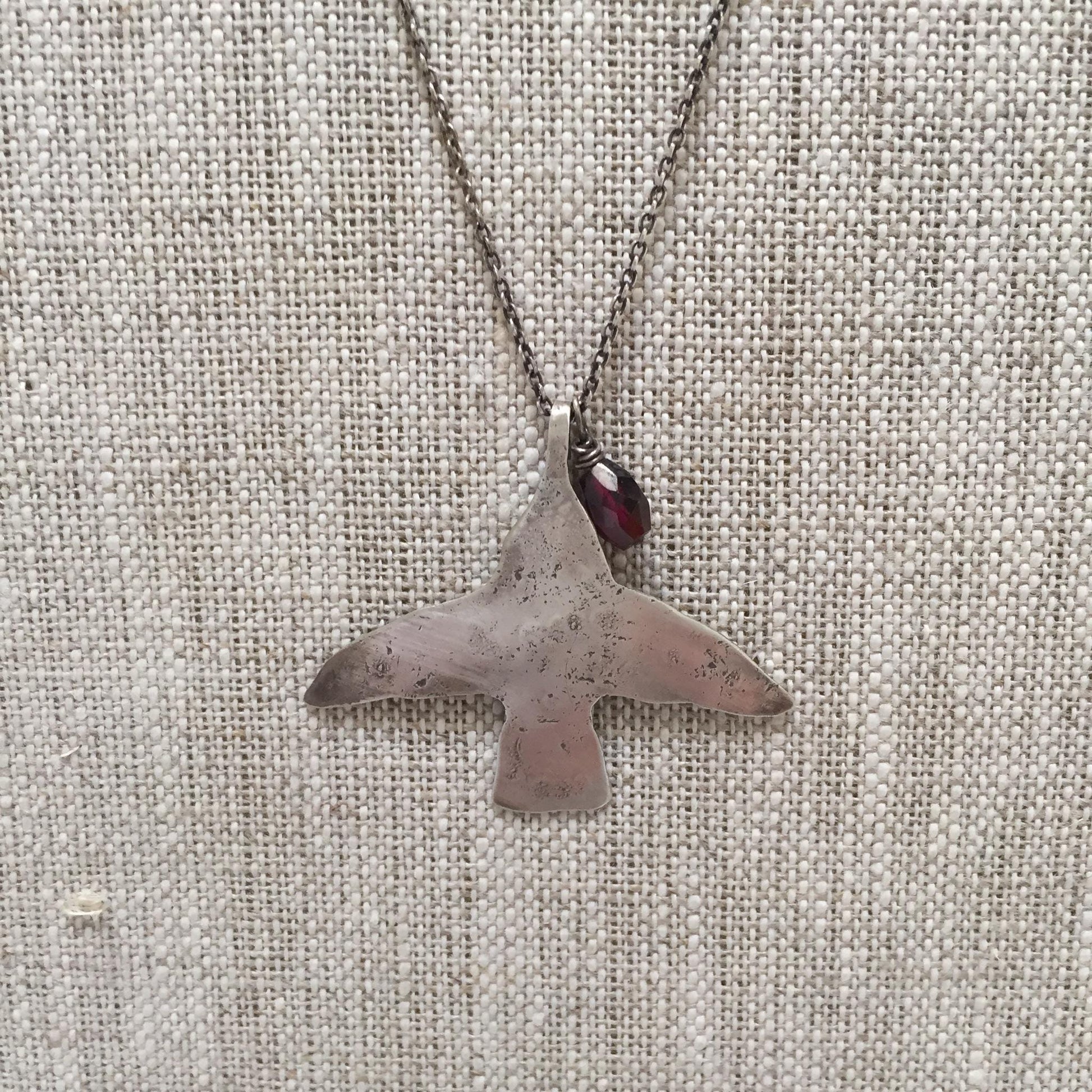 Small Hummingbird Necklace - Homage to Frida - Sterling Silver by iNk Jewelry