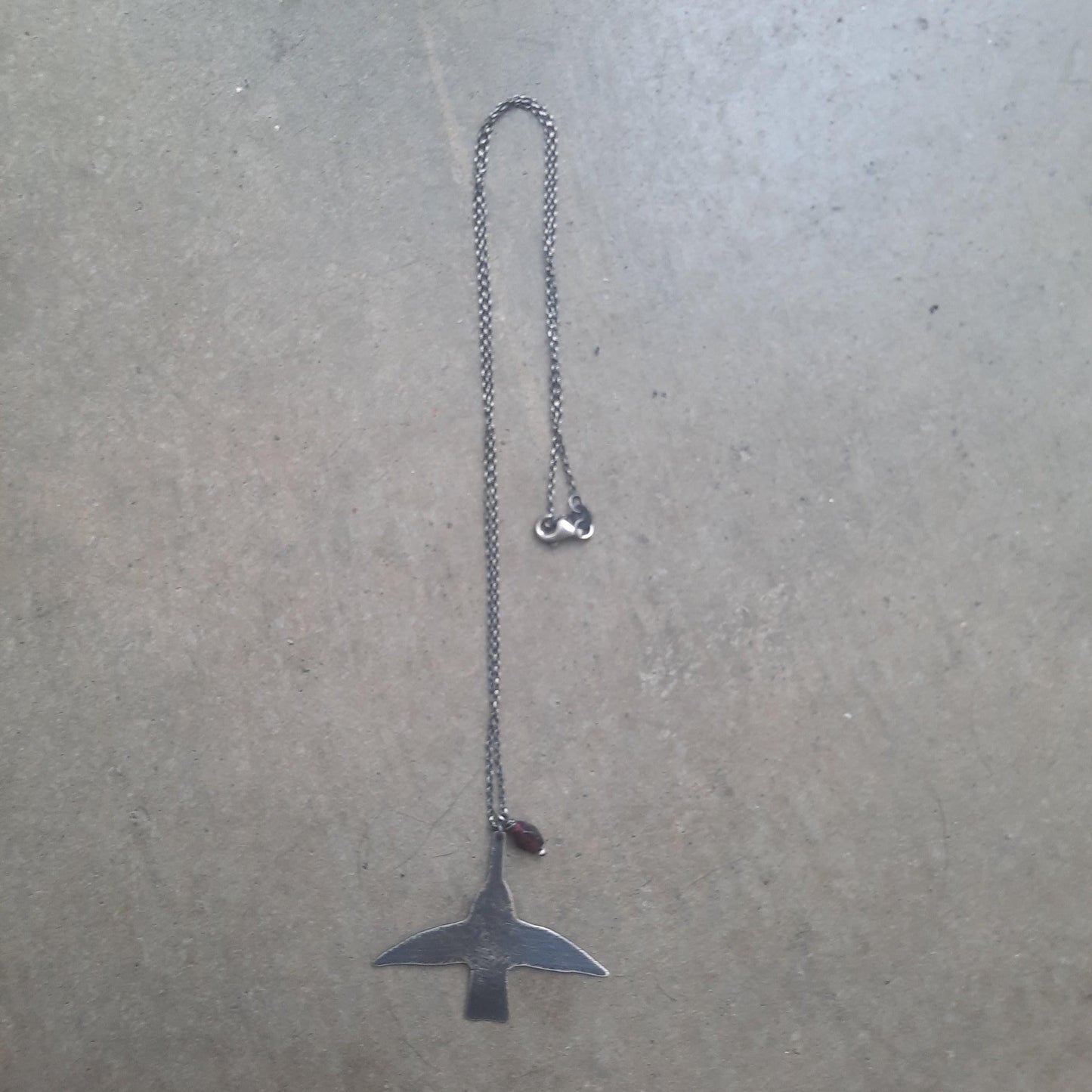 Small Hummingbird Necklace - Homage to Frida - Sterling Silver by iNk Jewelry