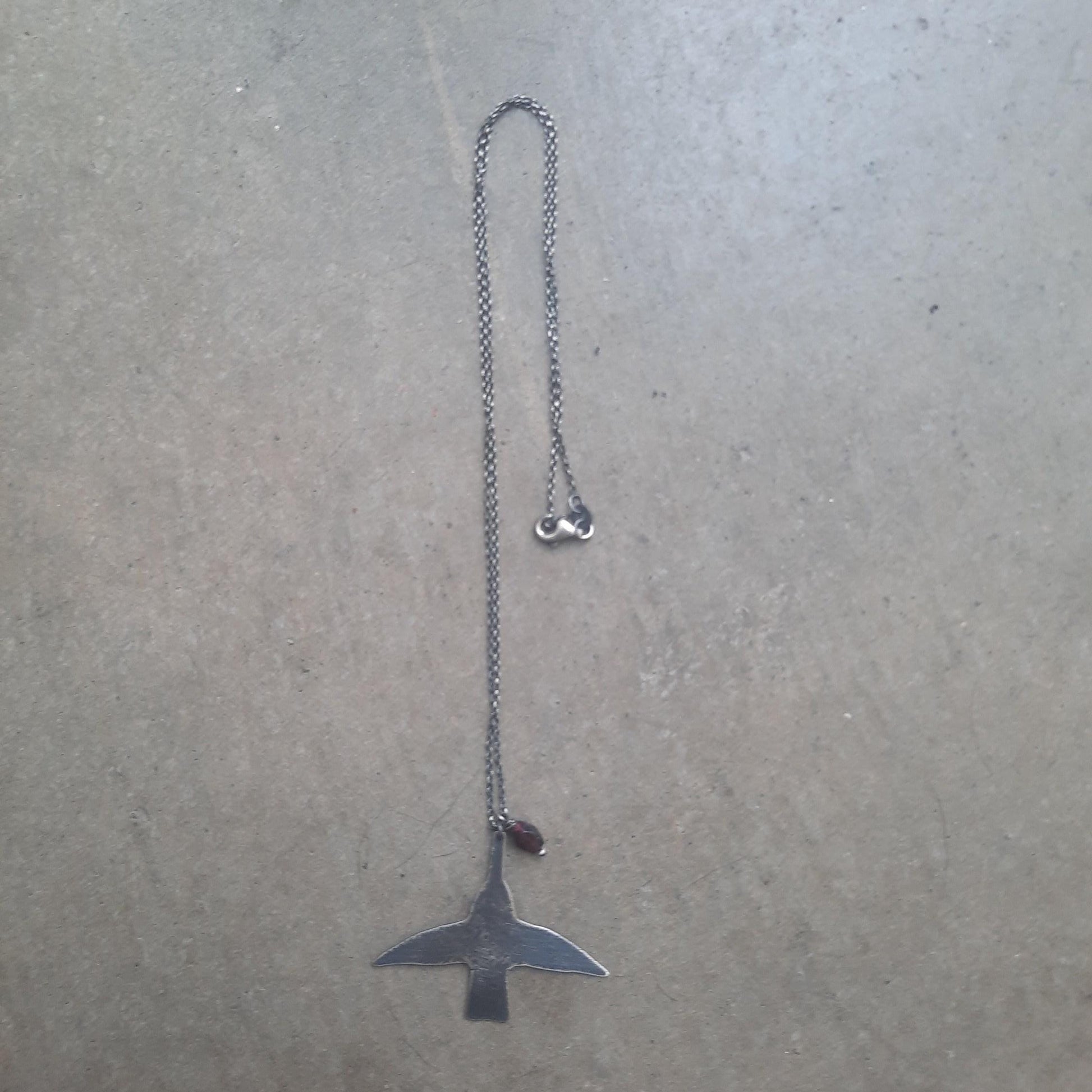 Small Hummingbird Necklace - Homage to Frida - Sterling Silver by iNk Jewelry