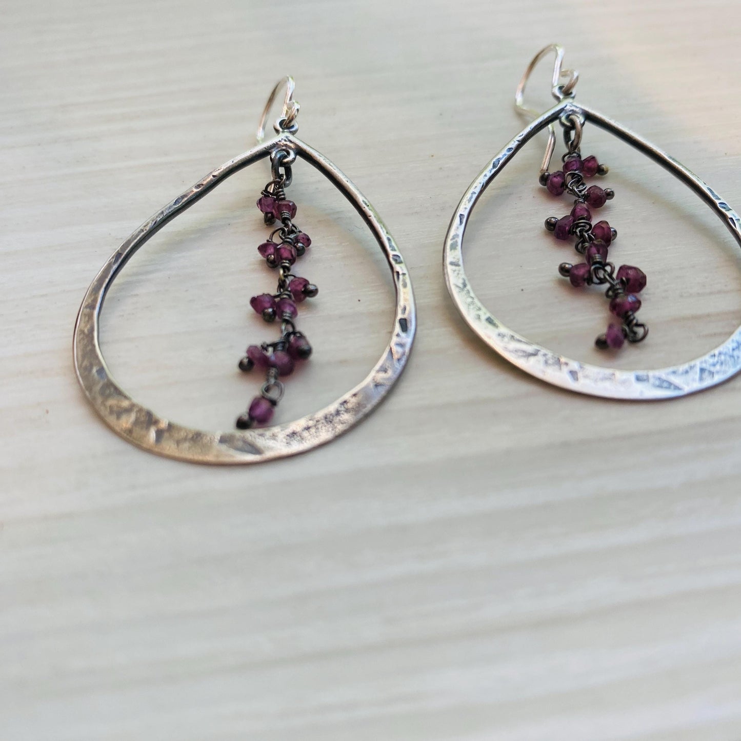 Lisbeth Sterling Silver Teardrop Earring with Gemstone Drops