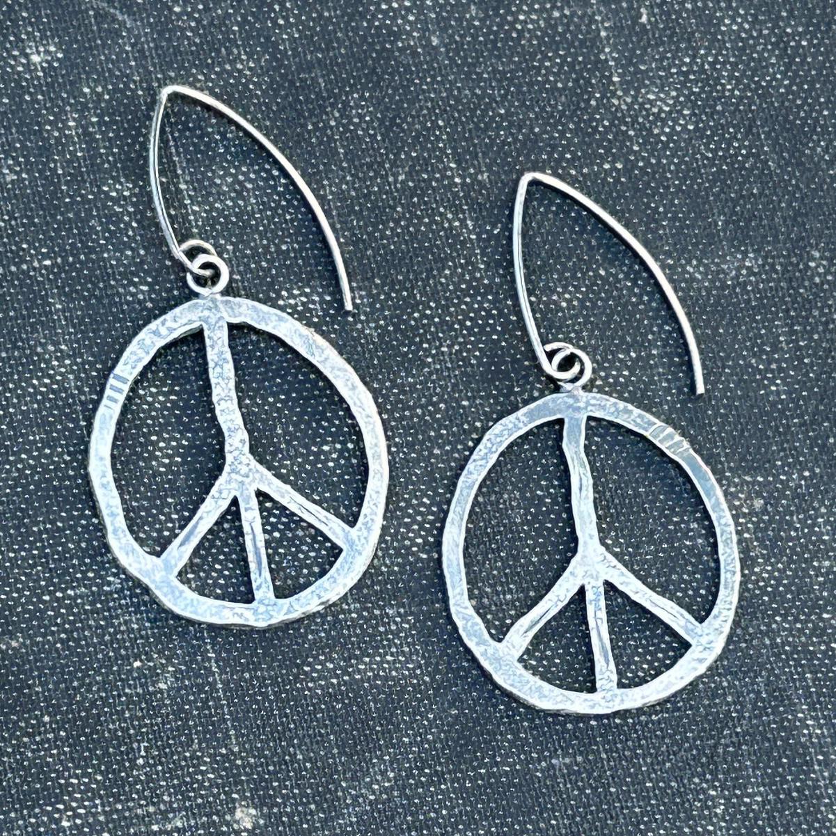 Longing for Peace Sterling Silver Statement Earrings by iNk Jewelry