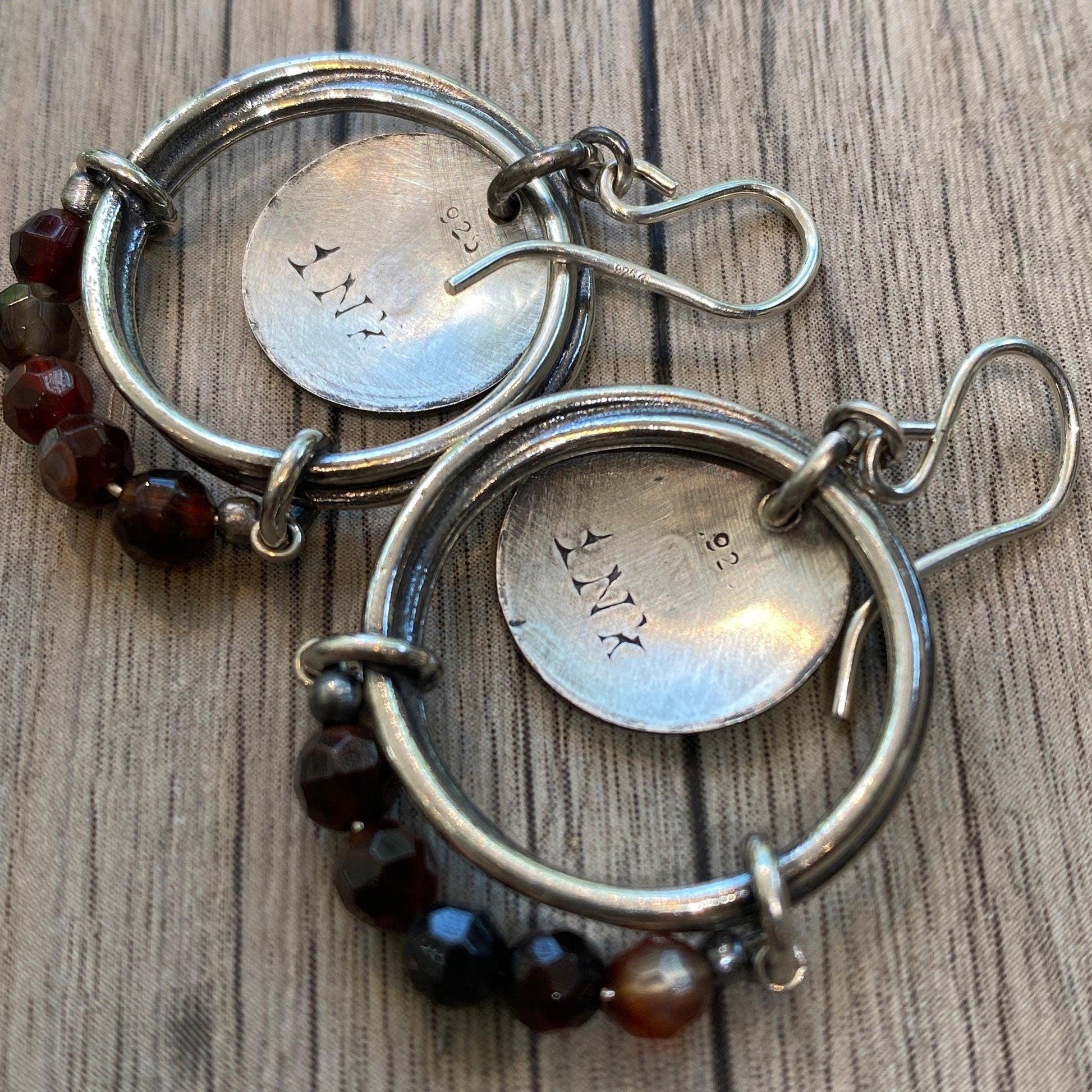 Carnelian Earrings in Solid Sterling Silver Soul - by iNk Jewelry