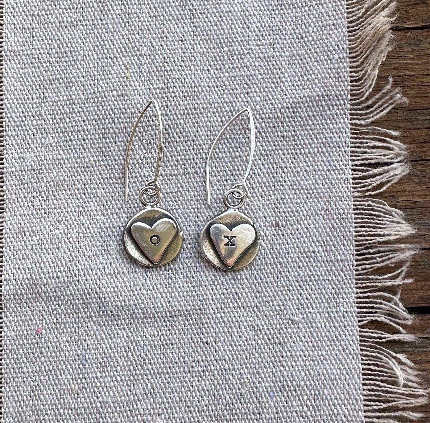 Love Letters Heart Sterling Silver Earrings by iNk Jewelry