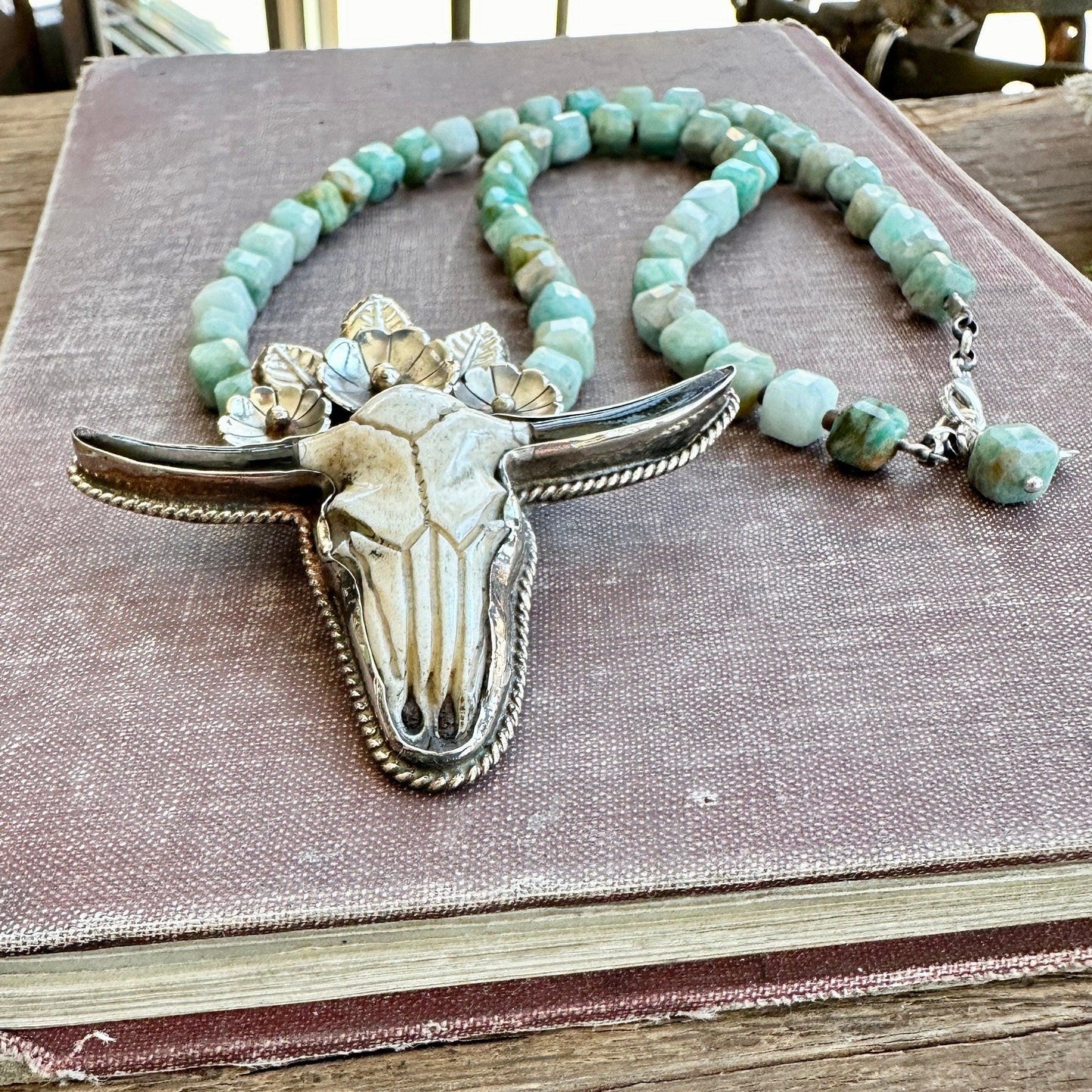 Death Valley Cow Skull Western Necklace by iNk Jewelry