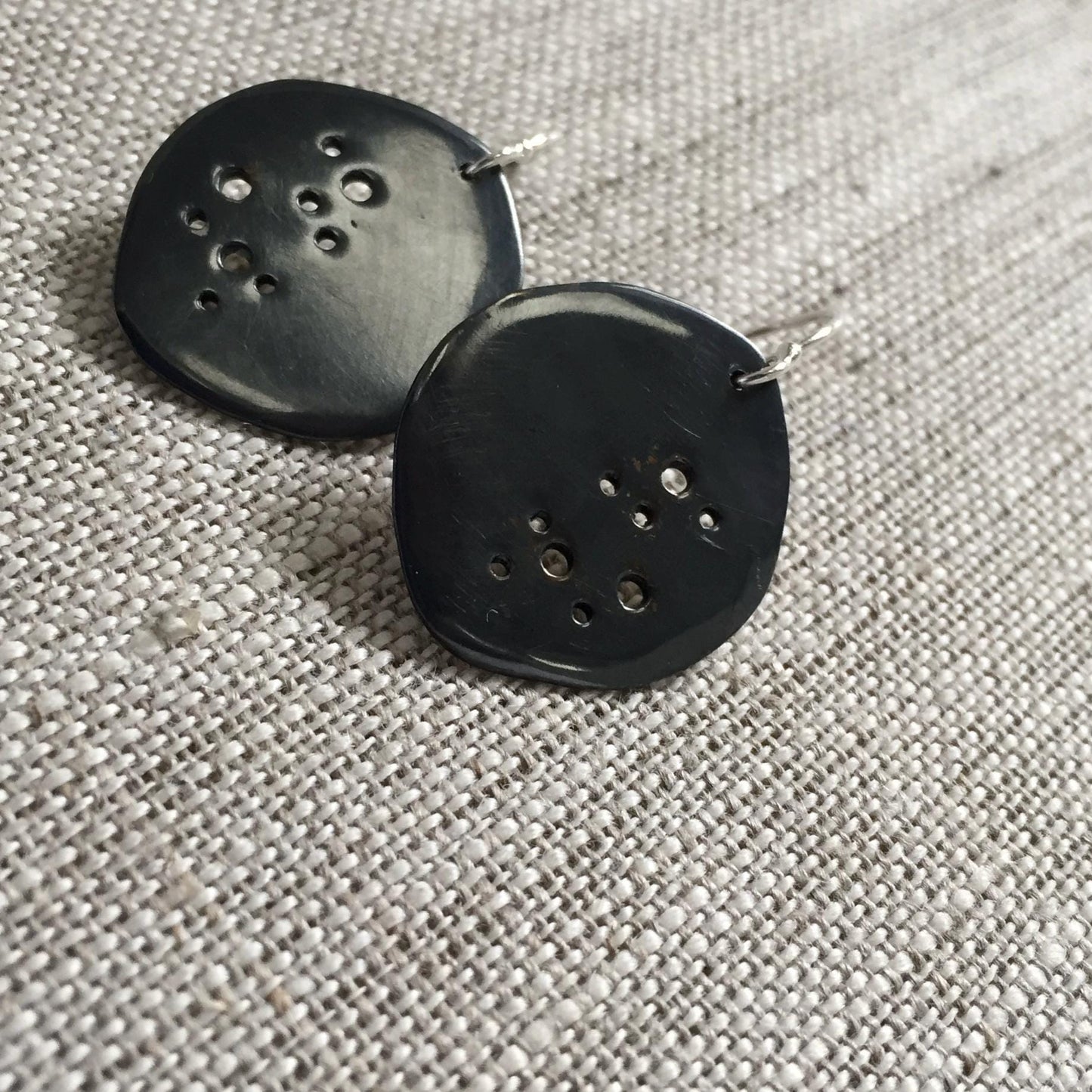Lunar Elegance: Handcrafted Silver Moon Earrings by iNk Jewelry