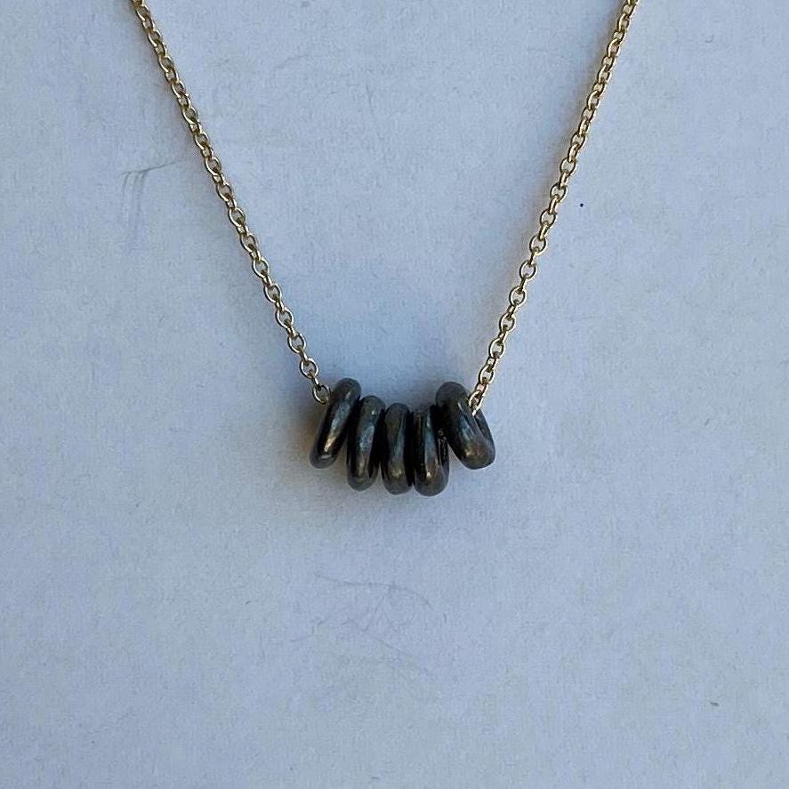 Sterling Silver Disc Necklace "Linked" by iNk Jewelry