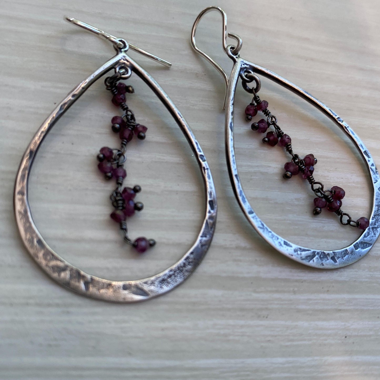 Lisbeth Sterling Silver Teardrop Earring with Gemstone Drops