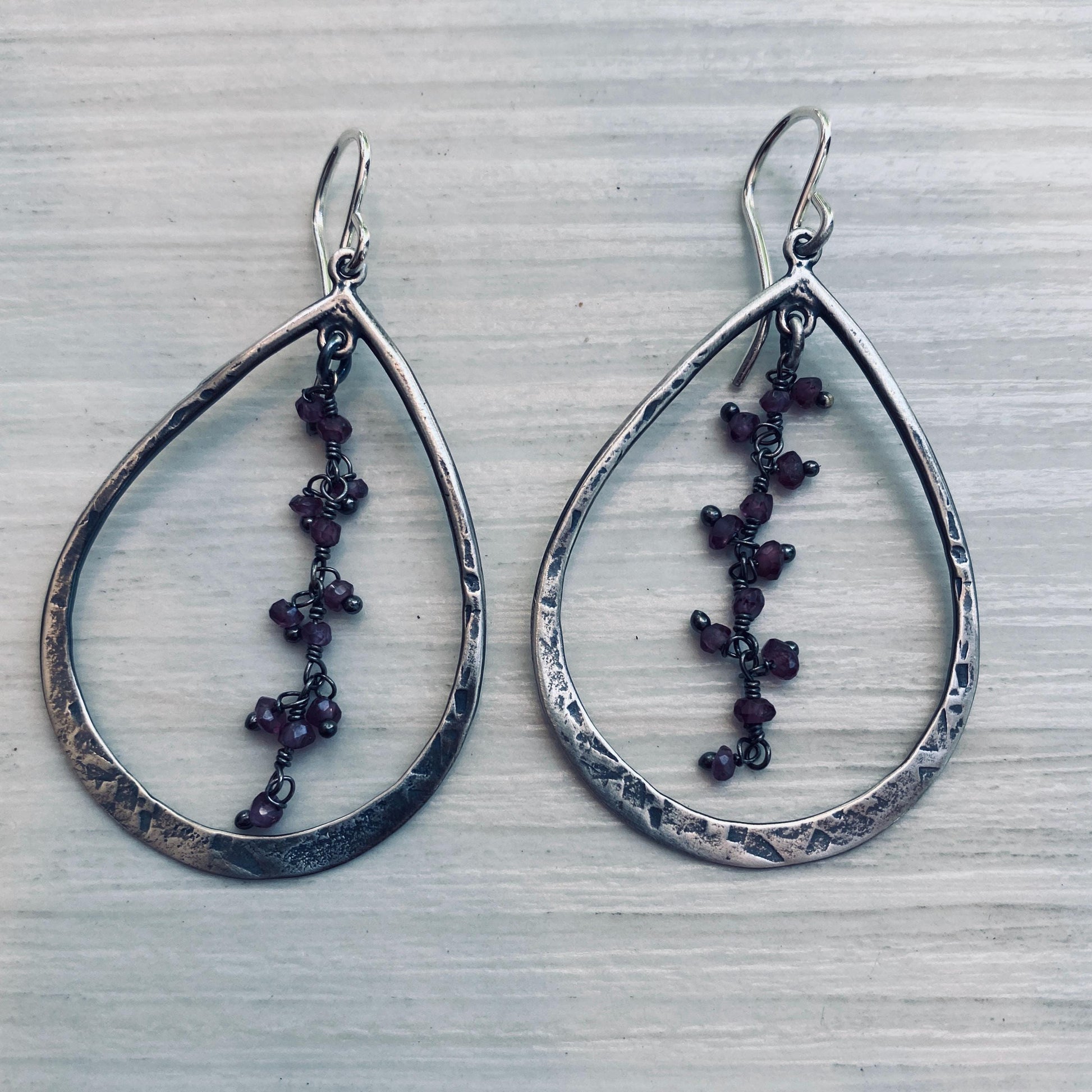 Sterling Silver Teardrop Earring with Gemstone Drops "Lisbeth" by iNk Jewelry