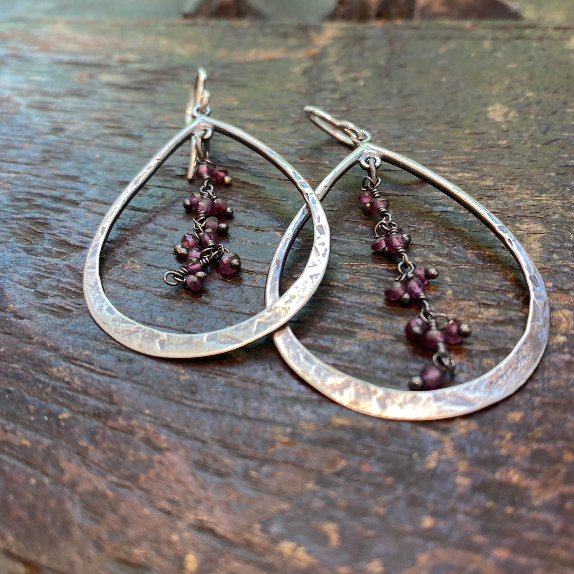 Lisbeth Sterling Silver Teardrop Earring with Gemstone Drops