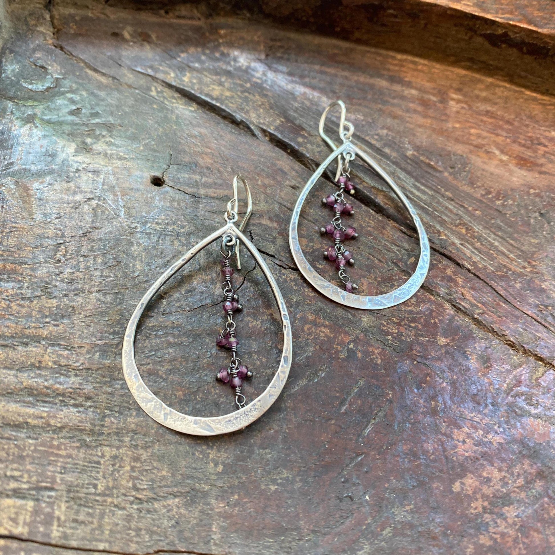 Sterling Silver Teardrop Earring with Gemstone Drops "Lisbeth" by iNk Jewelry
