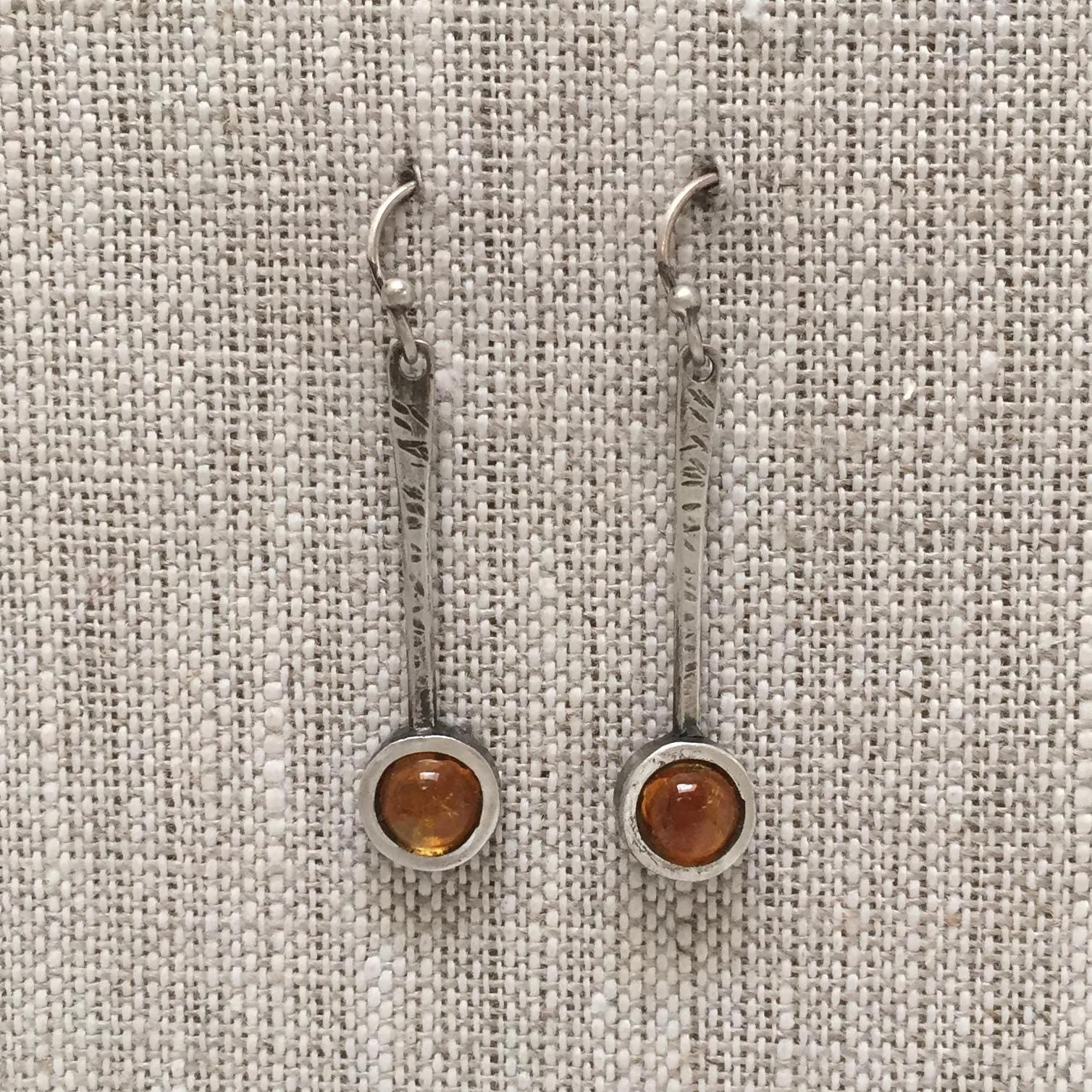 Tic Toc Sterling Silver Gemstone Earrings with Turquoise by iNk Jewelry