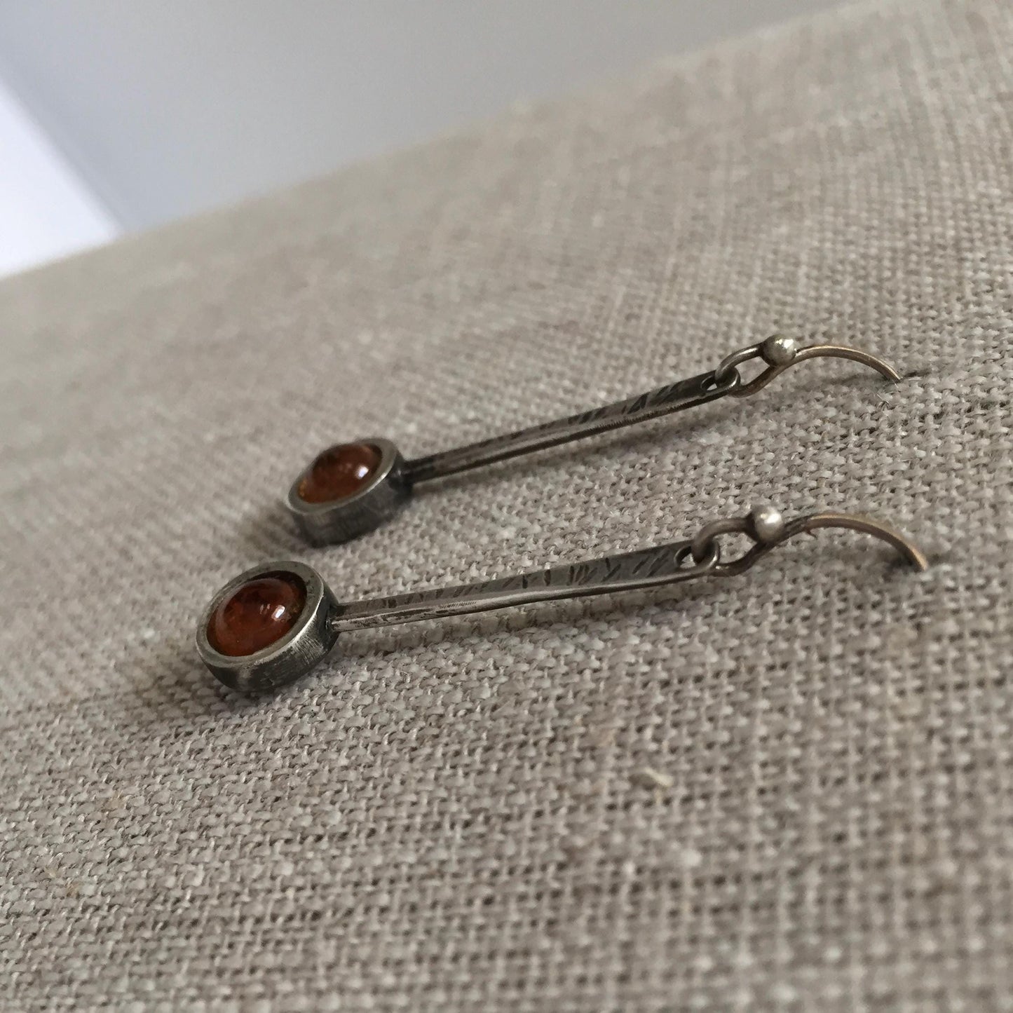 Tic Tok Earrings Sterling Silver Gemstone Dangle Long Drop by iNk Jewelry