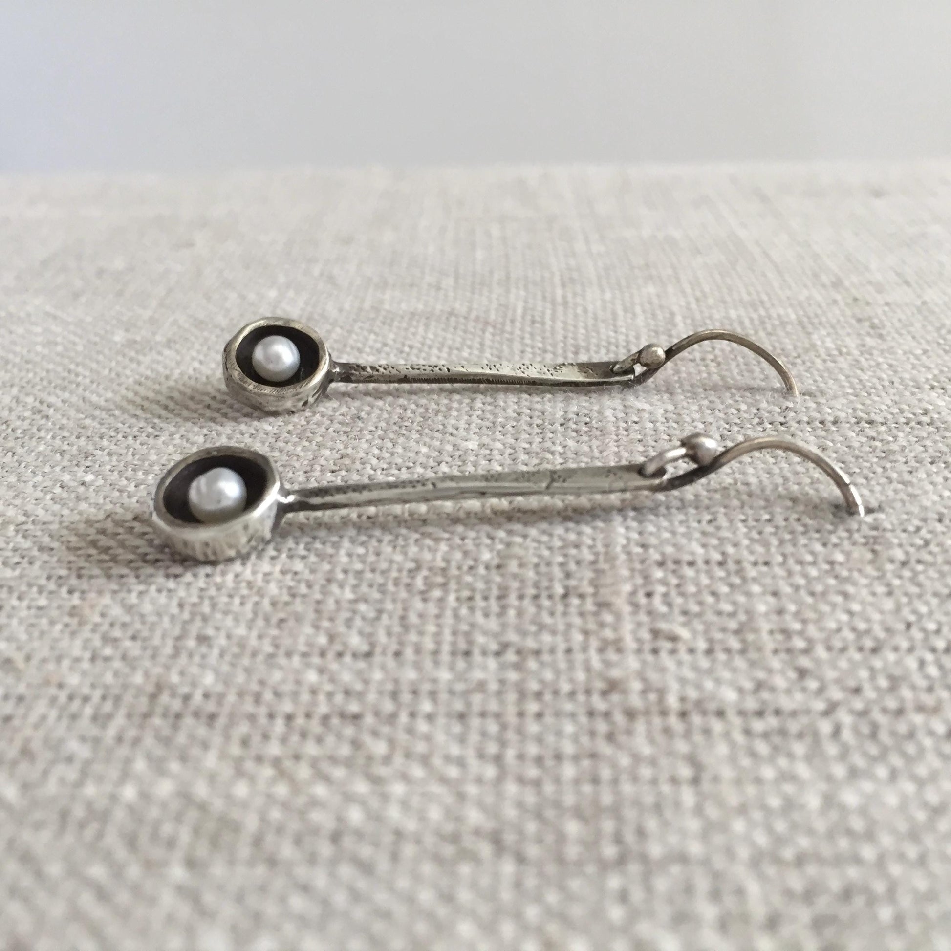Tic Toc Sterling Silver Gemstone Earrings with Turquoise by iNk Jewelry
