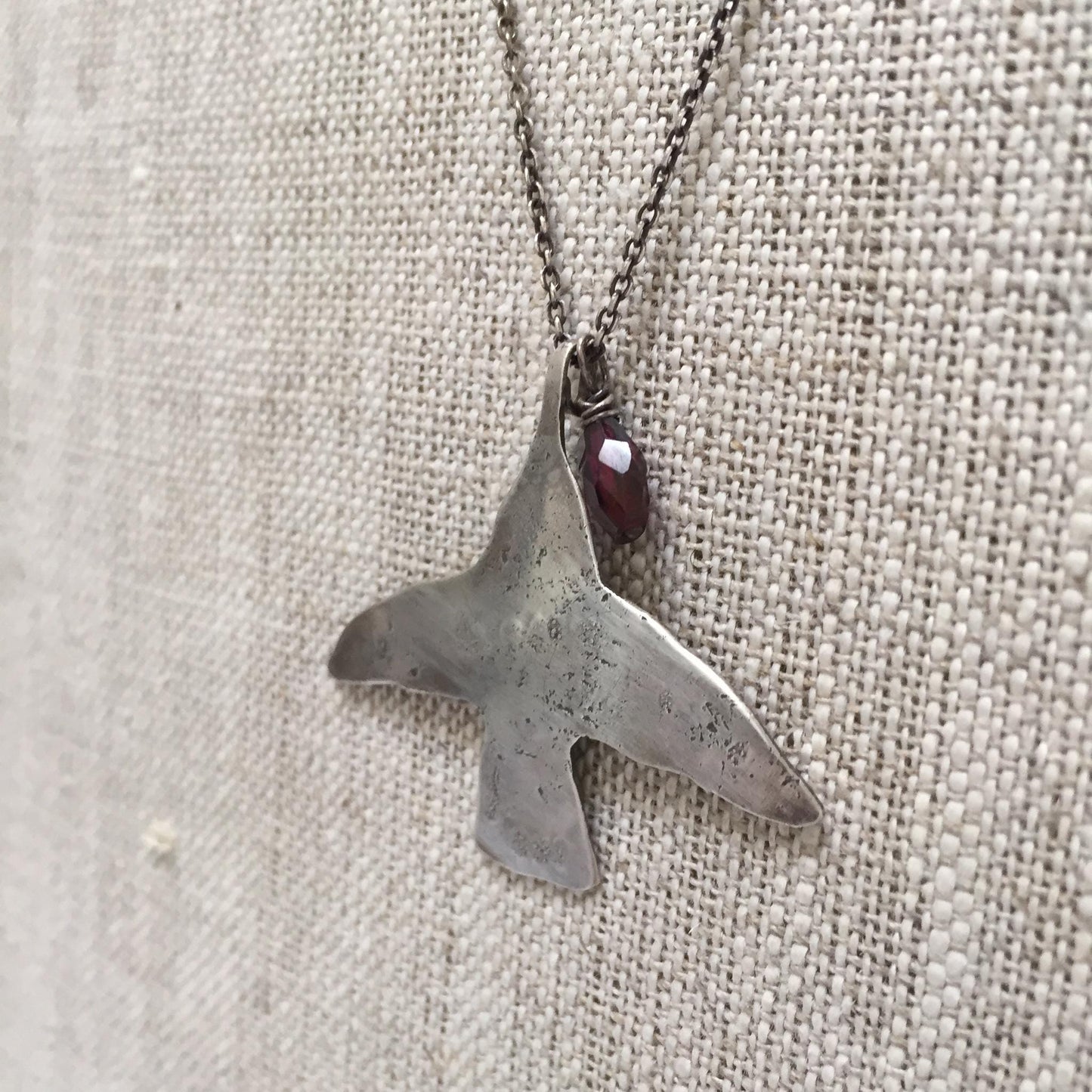 Small Humming Bird Necklace - Homage to Frida - Sterling Silver by iNk Jewelry