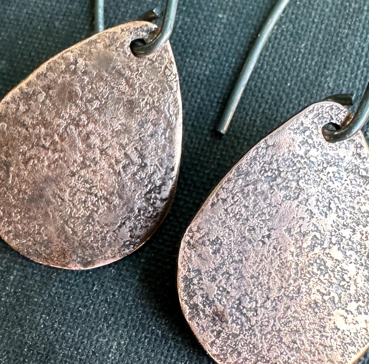 Textured Distressed Copper Earring "Allure" by iNk Jewelry