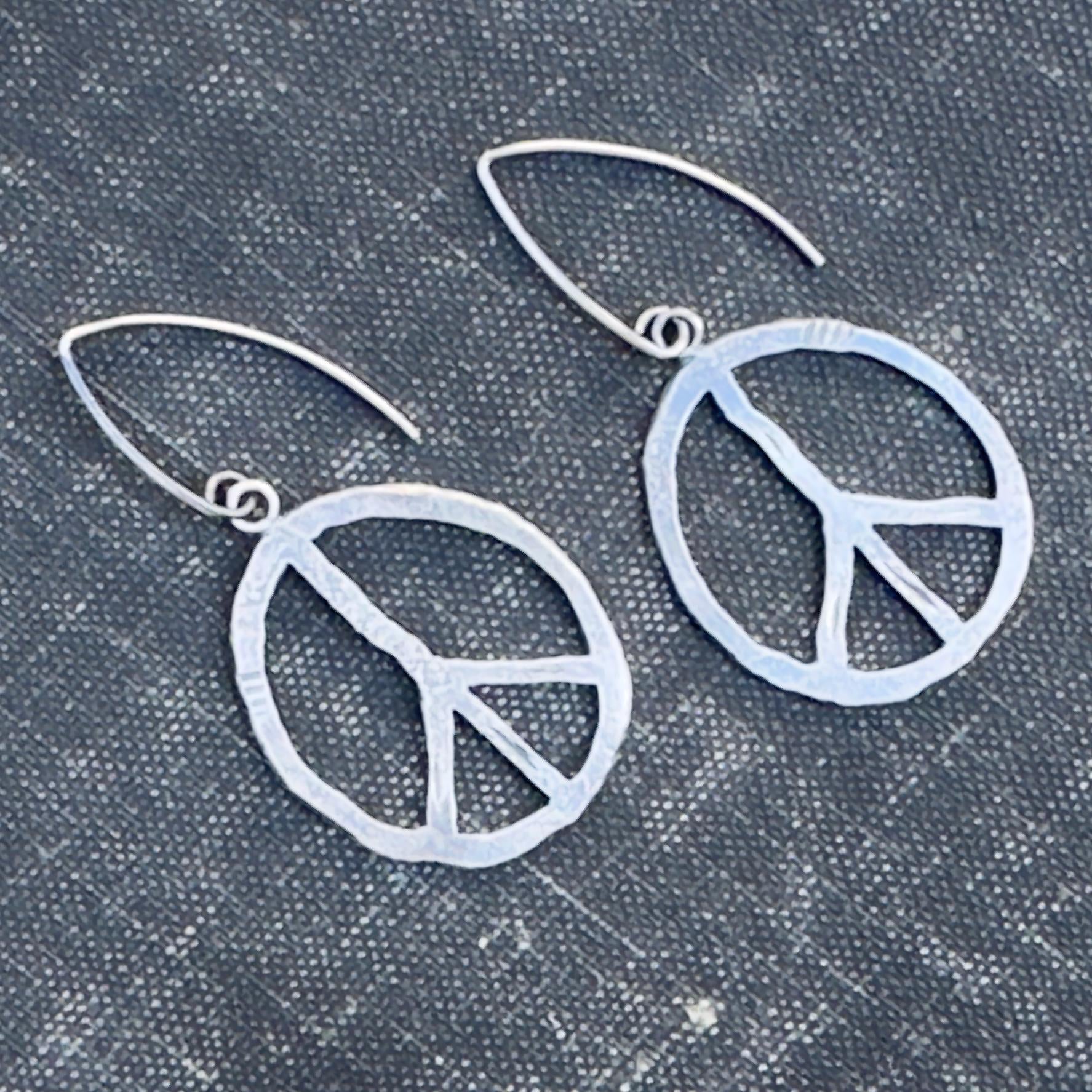 Longing for Peace Sterling Silver Statement Earrings by iNk Jewelry