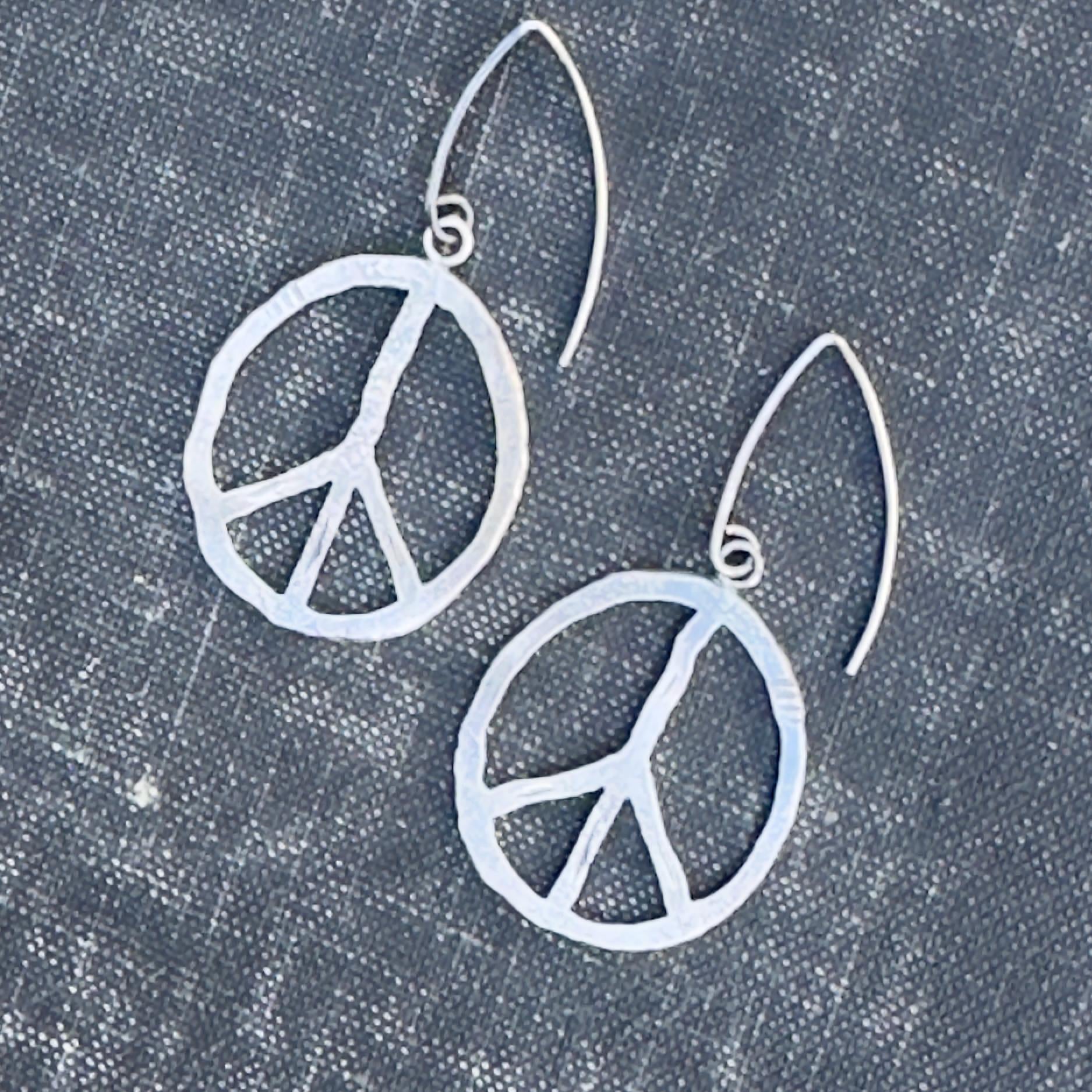 Longing for Peace Sterling Silver Statement Earrings by iNk Jewelry