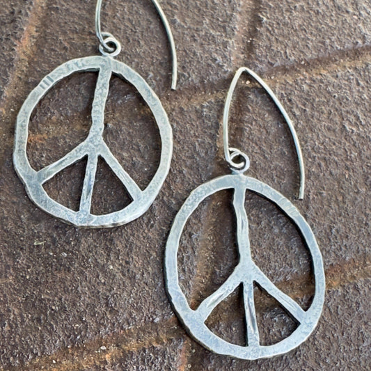 Longing for Peace Sterling Silver Statement Earrings by iNk Jewelry