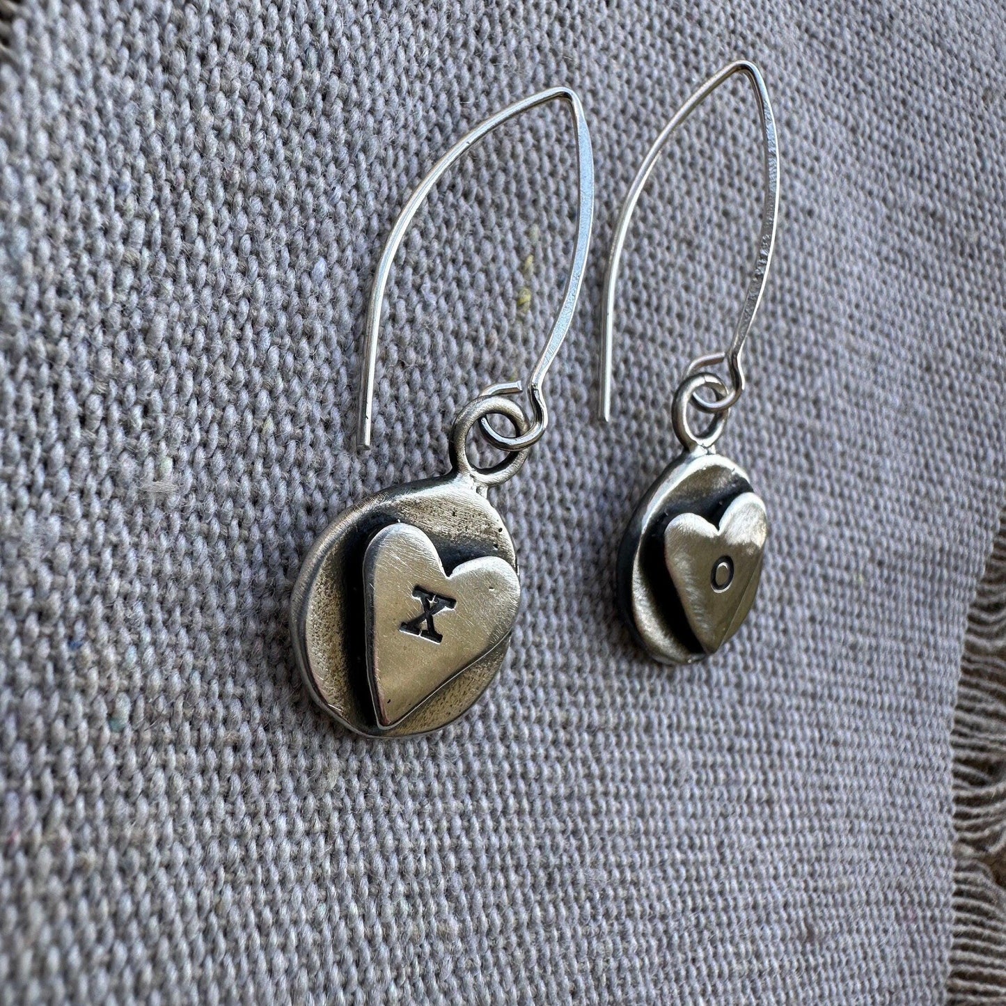 Love Letters Heart Sterling Silver Earrings by iNk Jewelry