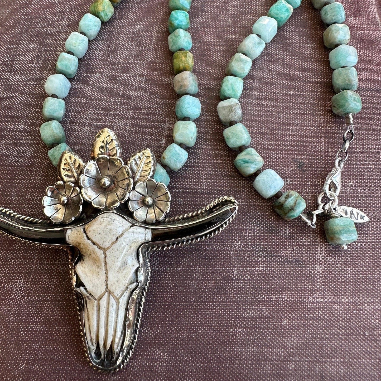 Death Valley Cow Skull Western Necklace by iNk Jewelry