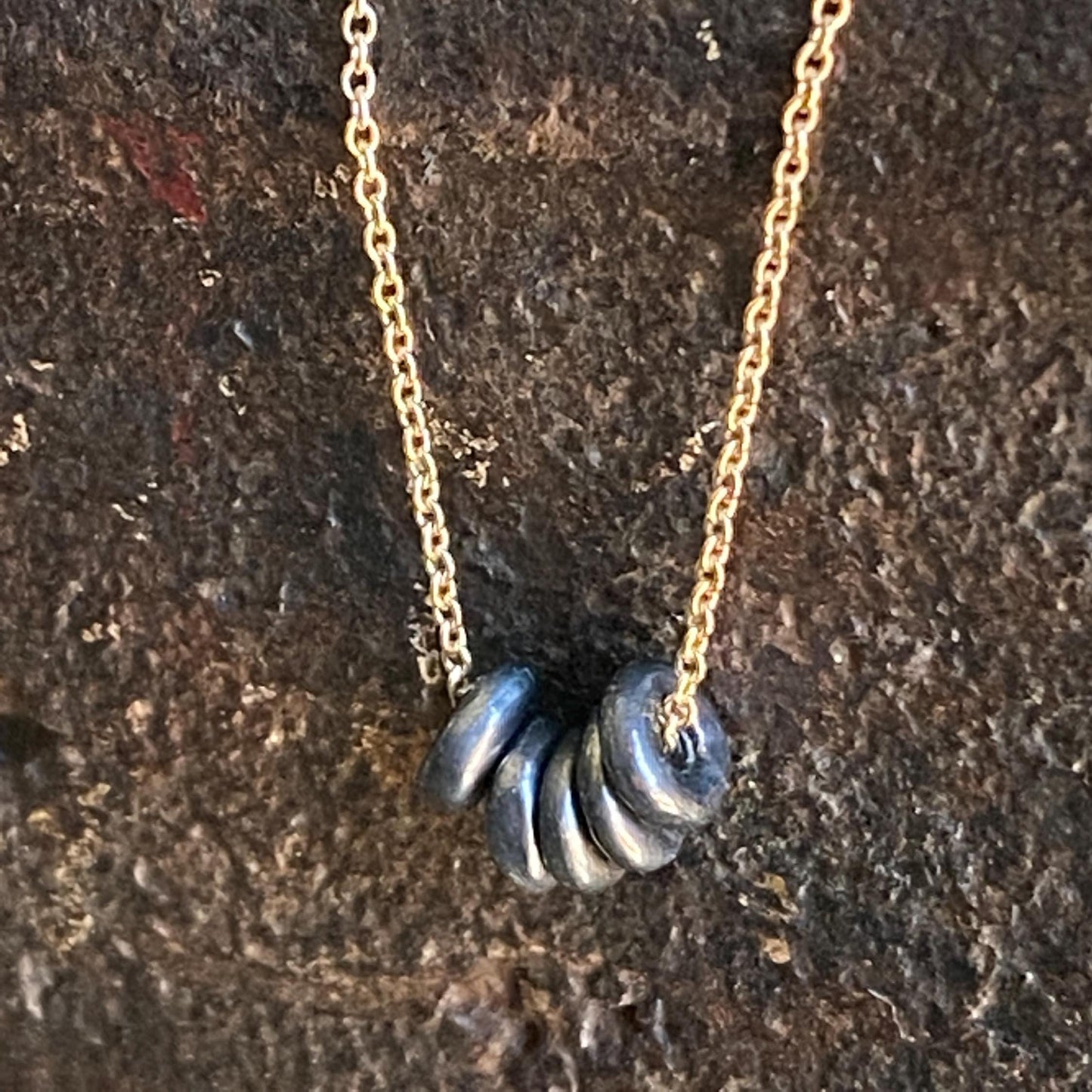 Sterling Silver Disc Necklace "Linked" by iNk Jewelry