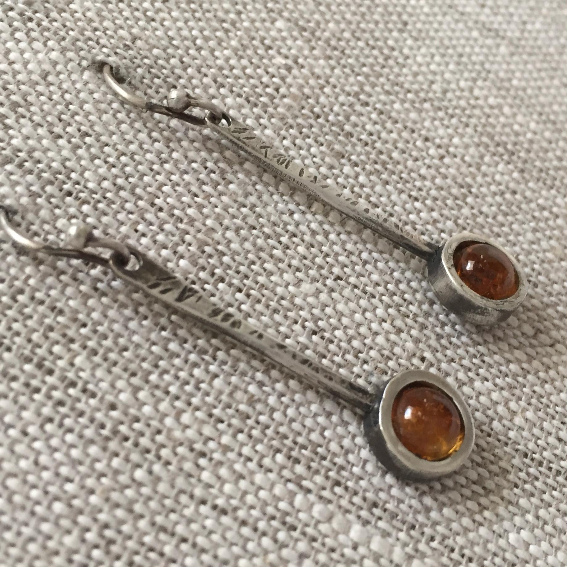 Tic Tok Earrings Sterling Silver Gemstone Dangle Long Drop by iNk Jewelry