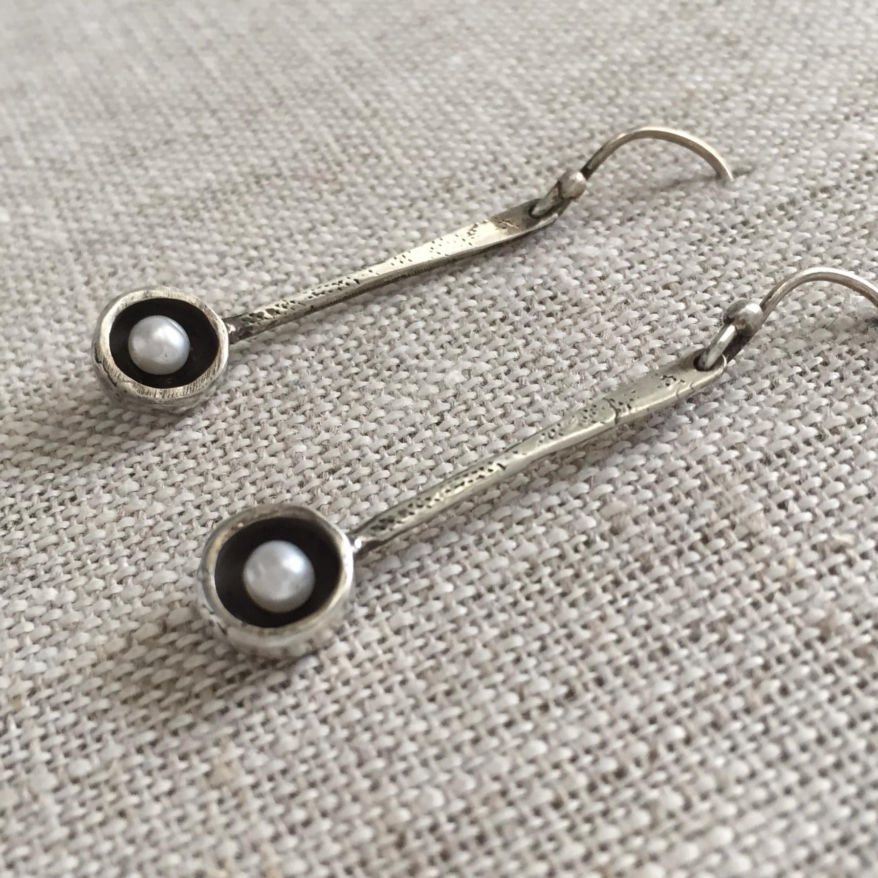 Tic Tok Earrings Sterling Silver Gemstone Dangle Long Drop by iNk Jewelry