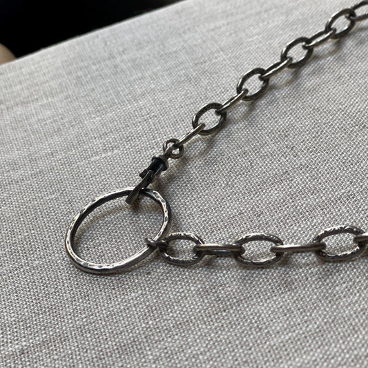 Midnight Moon Beefy Solid Sterling Silver necklace by iNk Jewelry