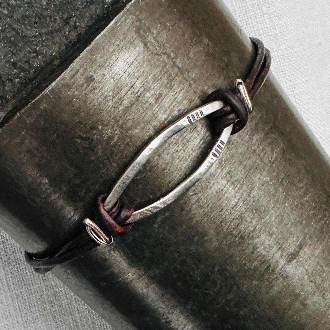 Bridle Leather & Sterling Silver Knotted Bracelet by iNk Jewelry