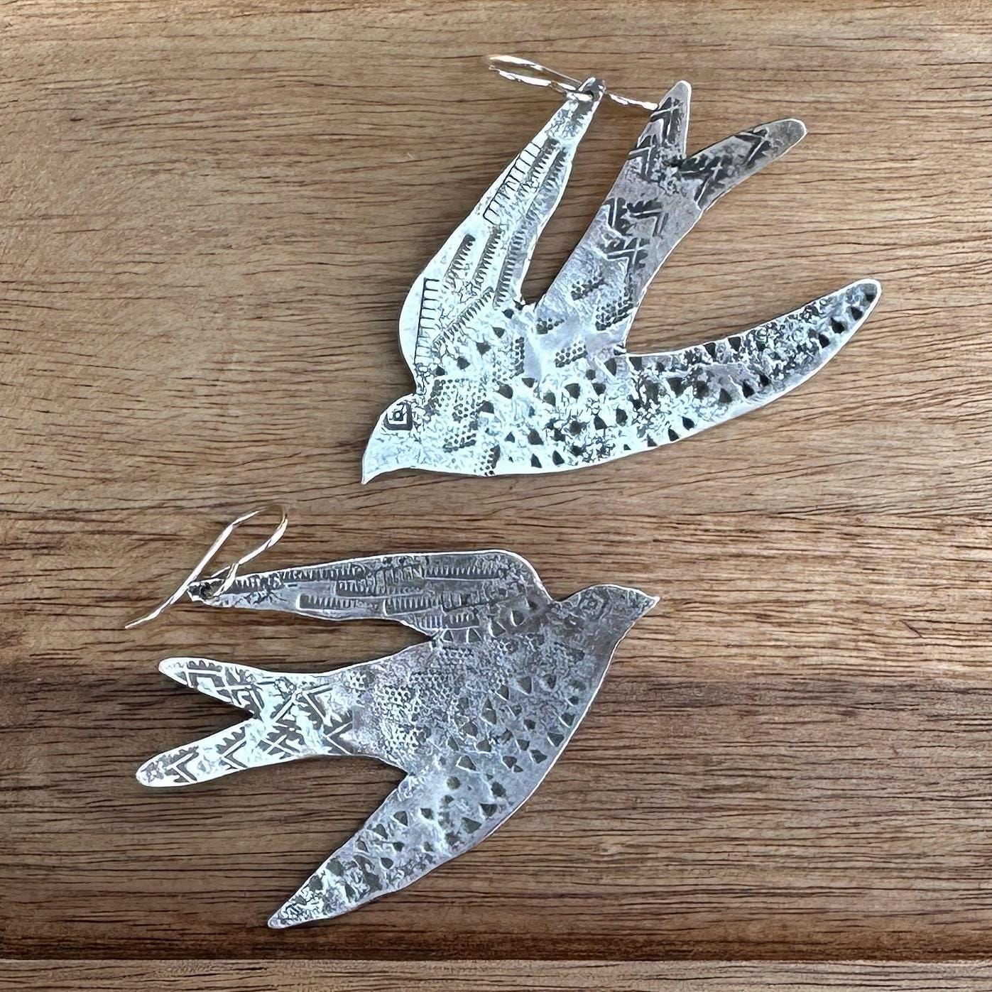 Soaring Swallow Sterling Silver Earrings by iNk Jewelry