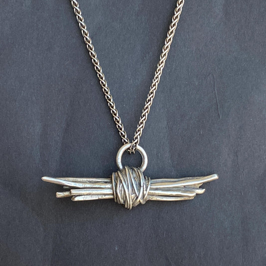 Twig Bundle Family Unity & Strength Necklace - Sterling Silver by iNk Jewelry