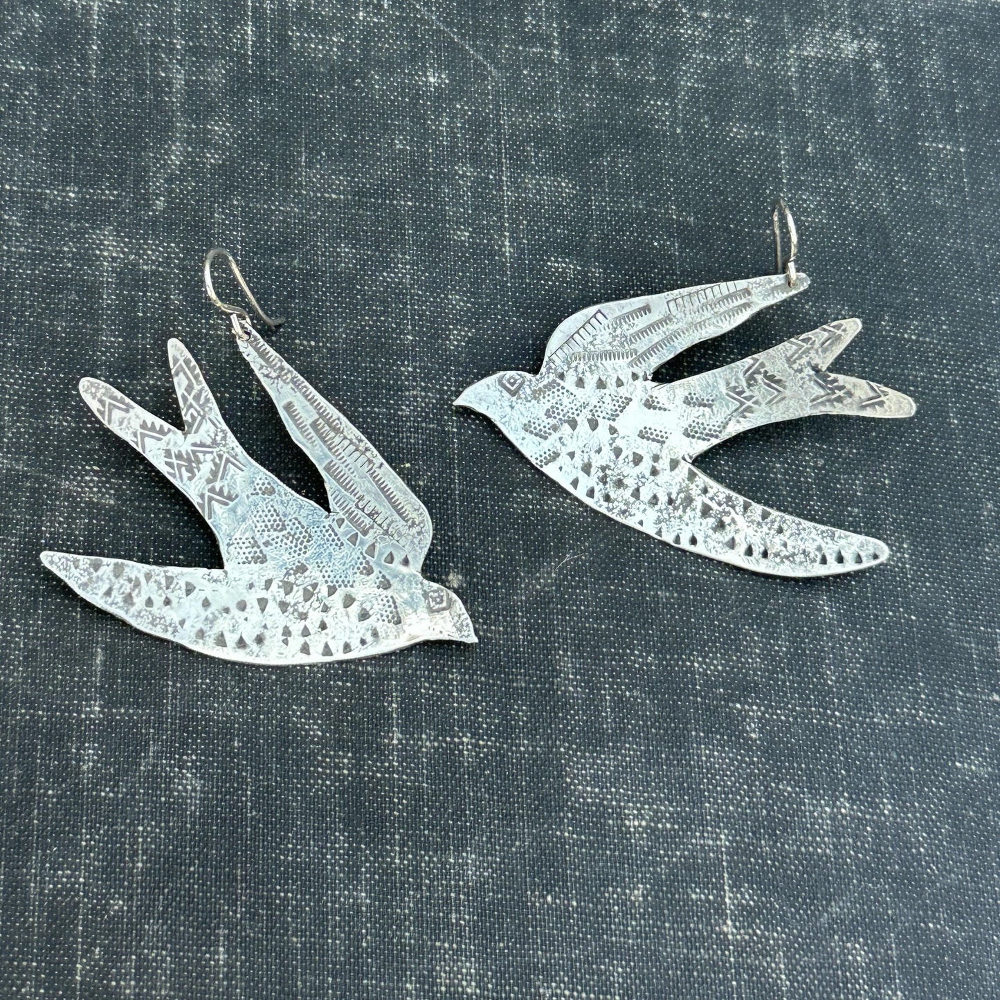 Soaring Swallow Sterling Silver Earrings by iNk Jewelry