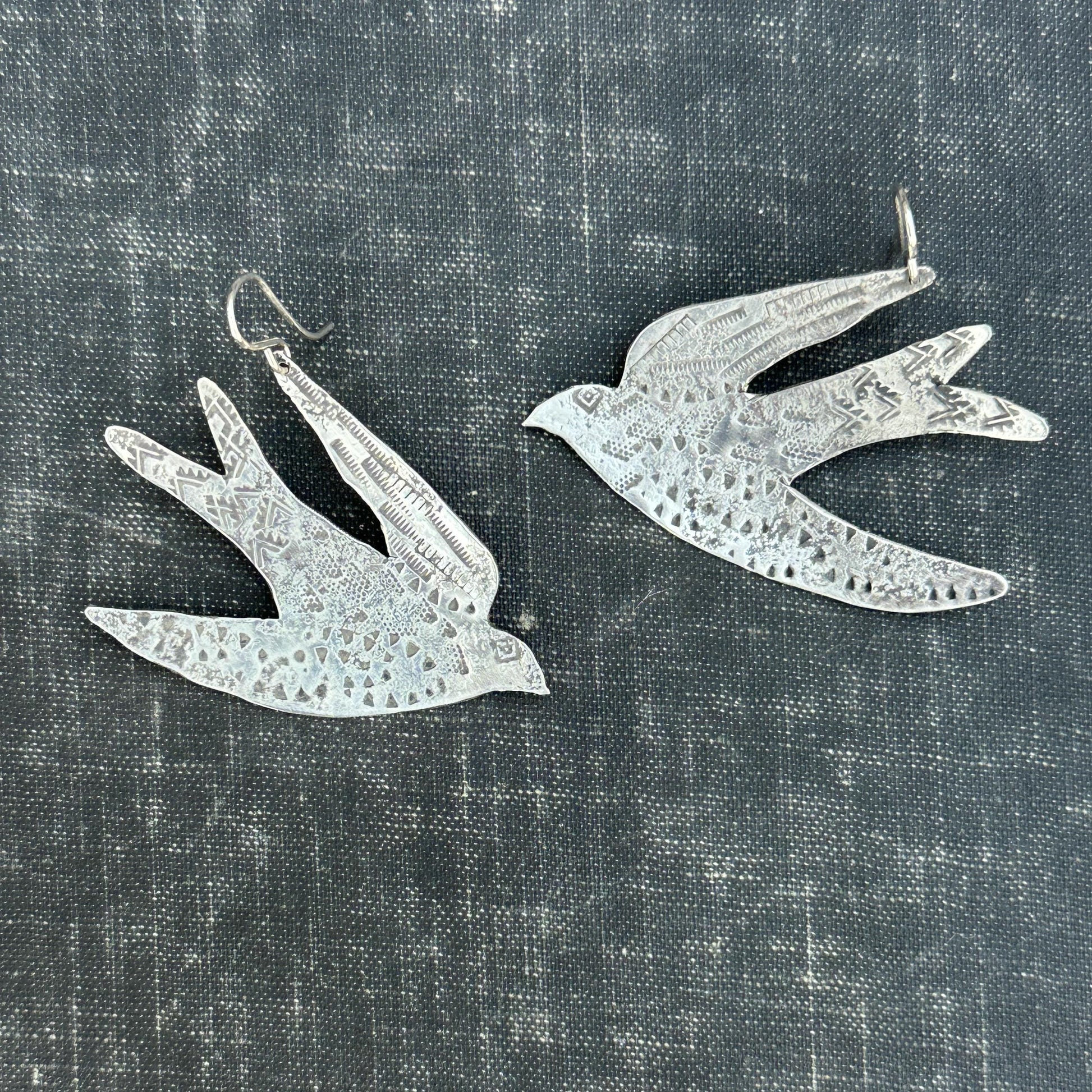 Soaring Swallow Sterling Silver Earrings by iNk Jewelry