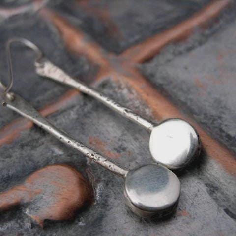 Tic Toc Earrings Sterling Silver Carnelian Gemstone Dangle Long Drop by iNk Jewelry