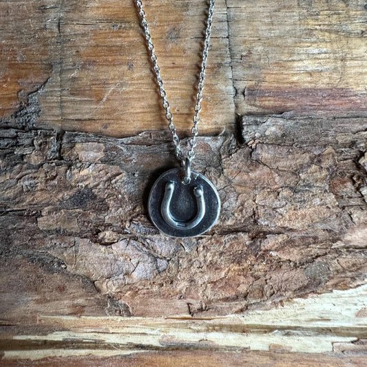 Horseshoe Cutie Sterling Silver Coin Necklace – Petite Lucky Charm by iNk Jewelry