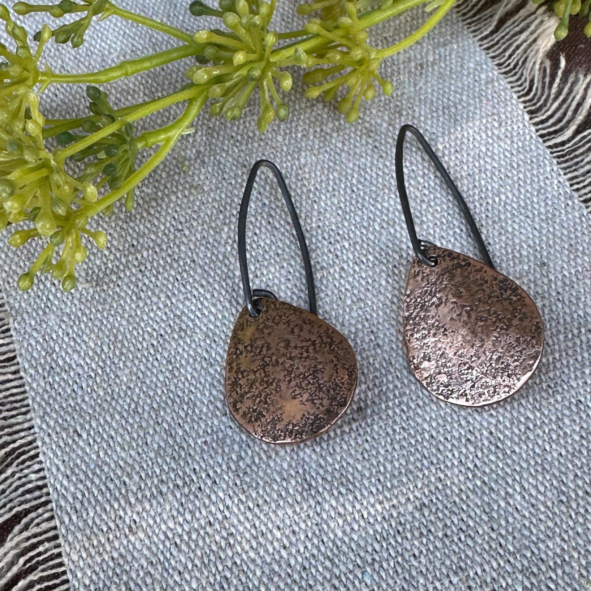 Textured Distressed Copper Earring "Allure" by iNk Jewelry