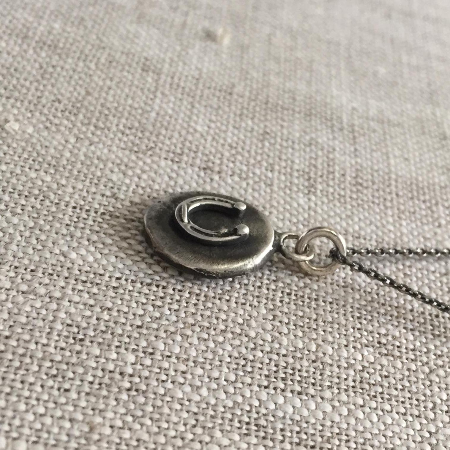 Horseshoe Cutie Sterling Silver Coin Necklace – Petite Lucky Charm by iNk Jewelry