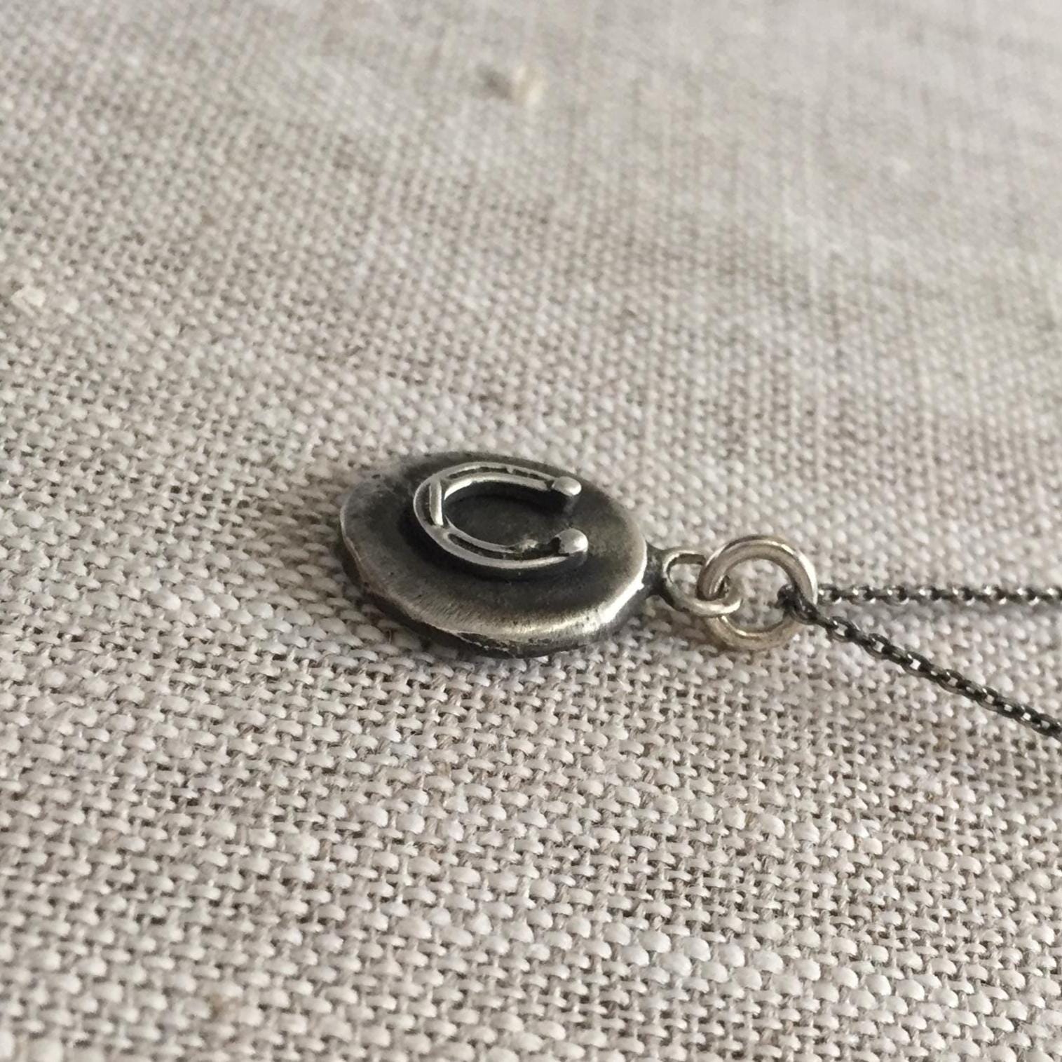 Horseshoe Cutie Sterling Silver Coin Necklace – Petite Lucky Charm by iNk Jewelry